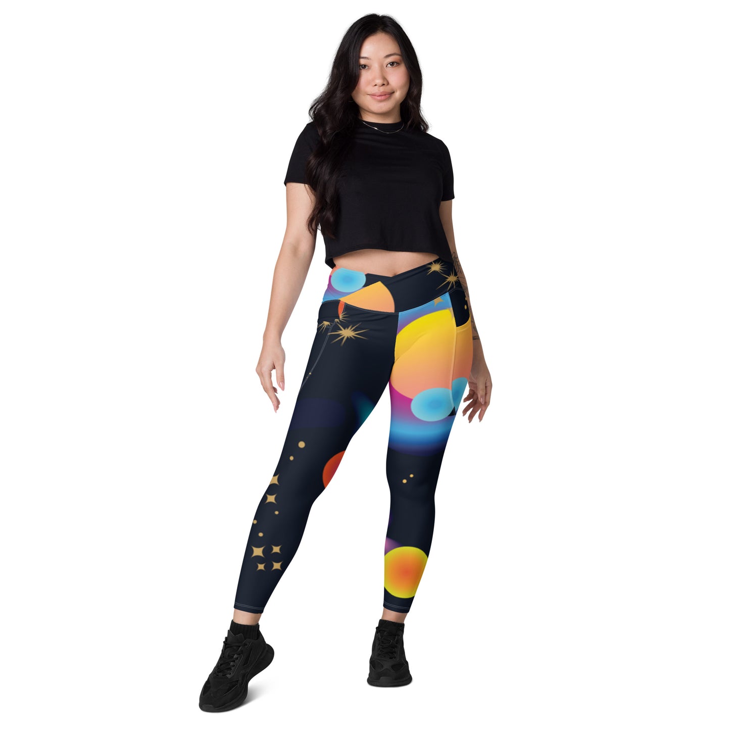 Black Billionaire Women Crossover leggings with pockets