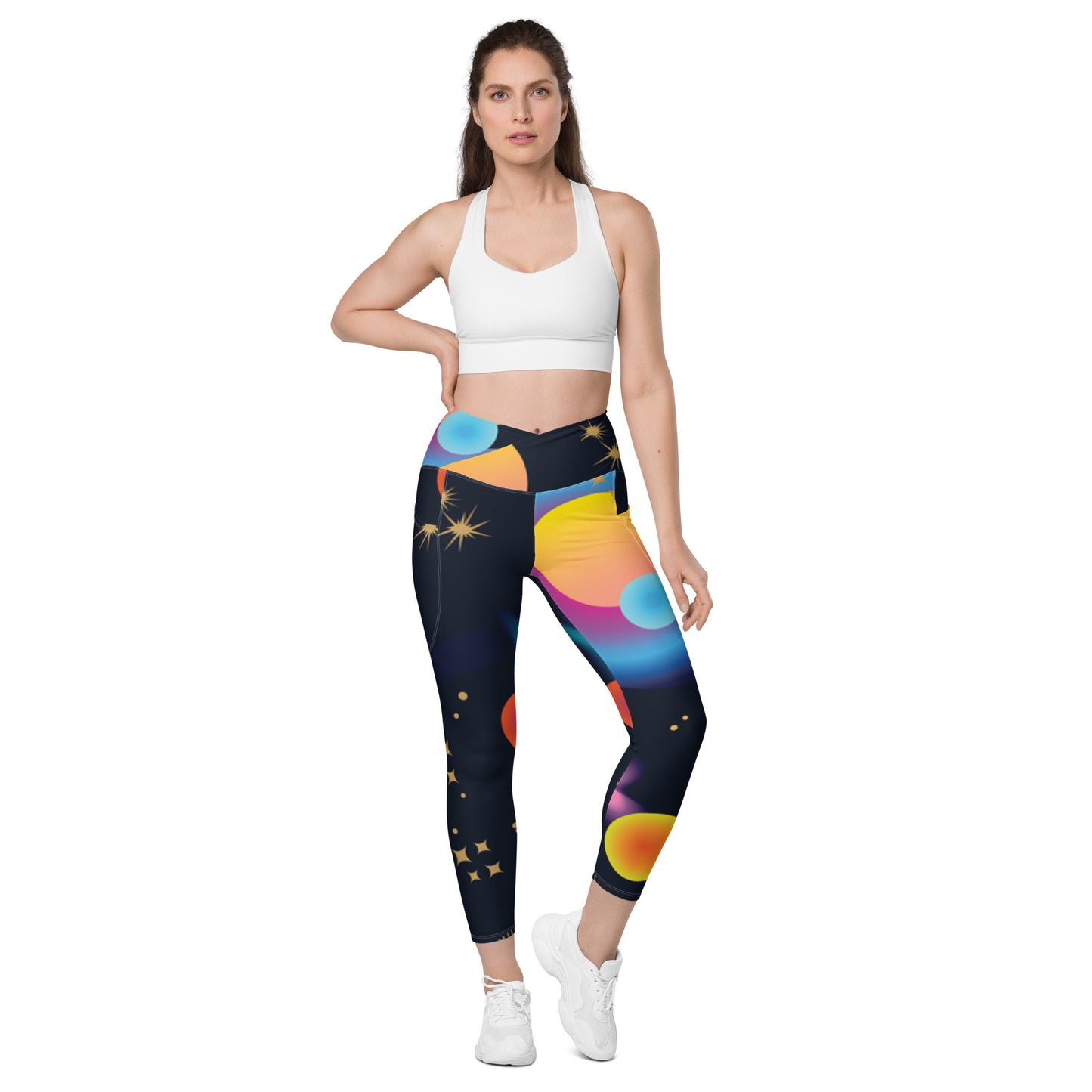 Black Billionaire Women Crossover leggings with pockets