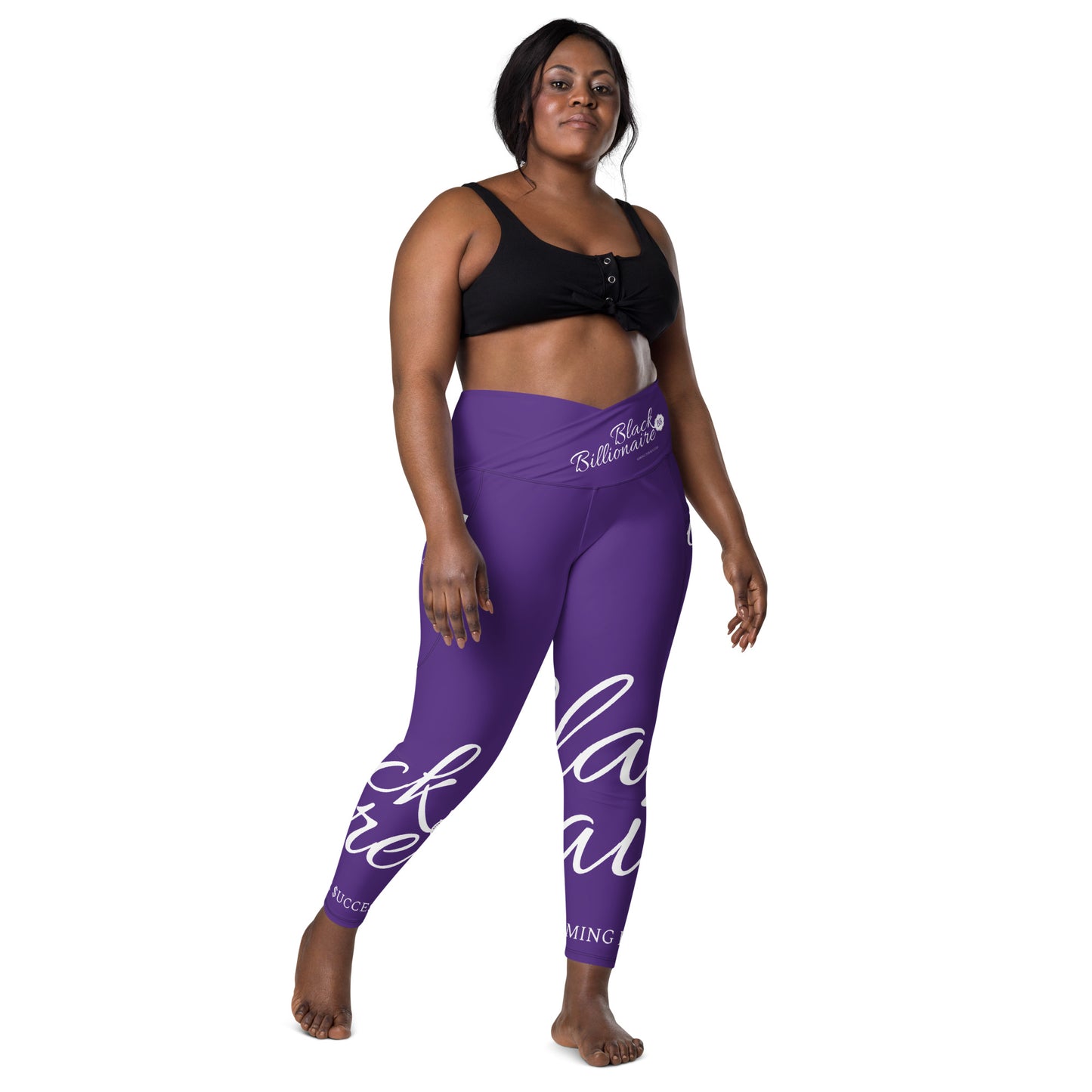 Black Billionaire Crossover leggings with pockets