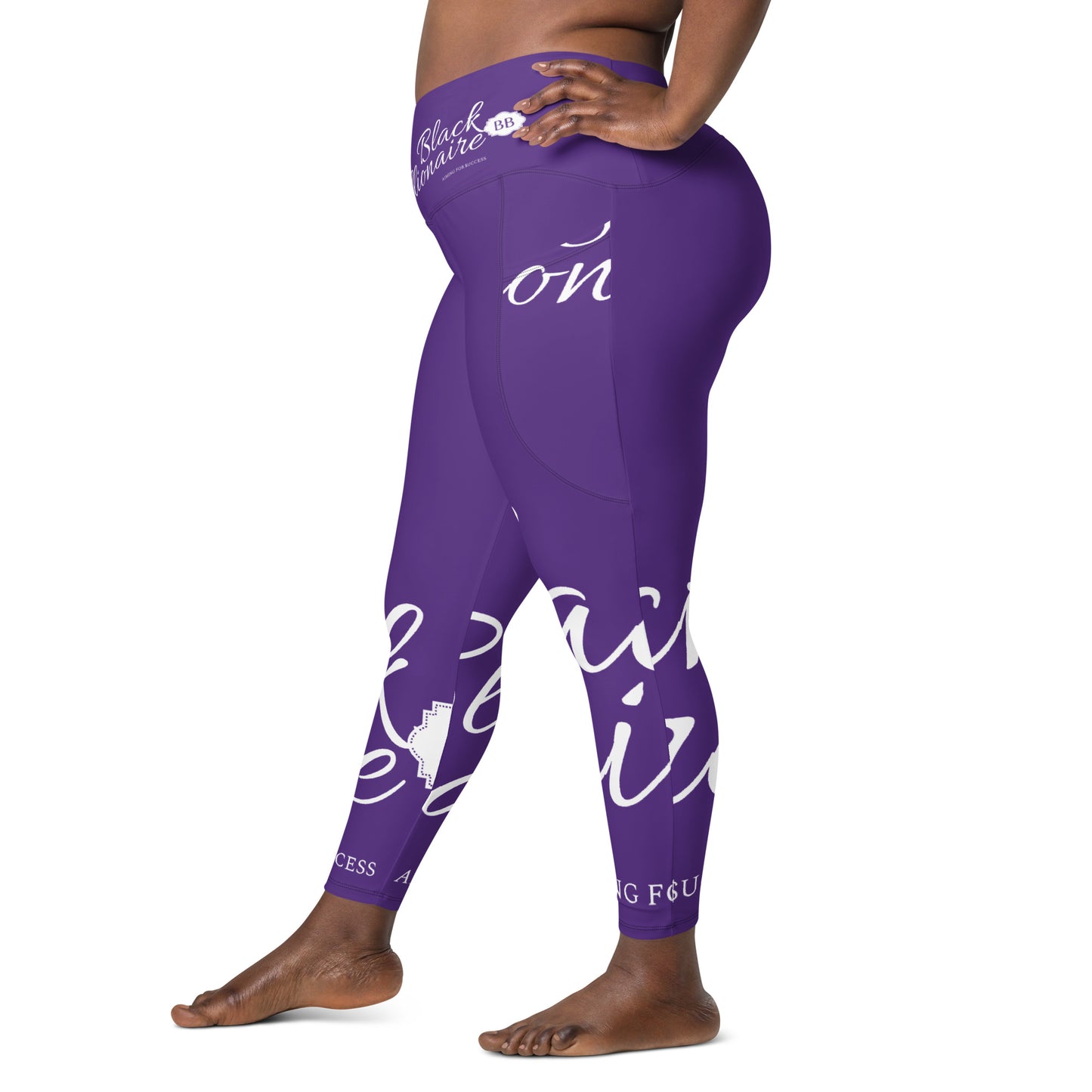 Black Billionaire Crossover leggings with pockets