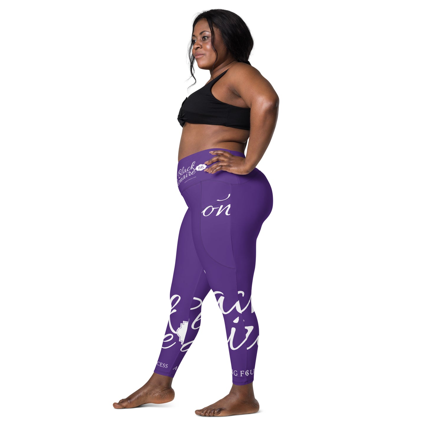 Black Billionaire Crossover leggings with pockets