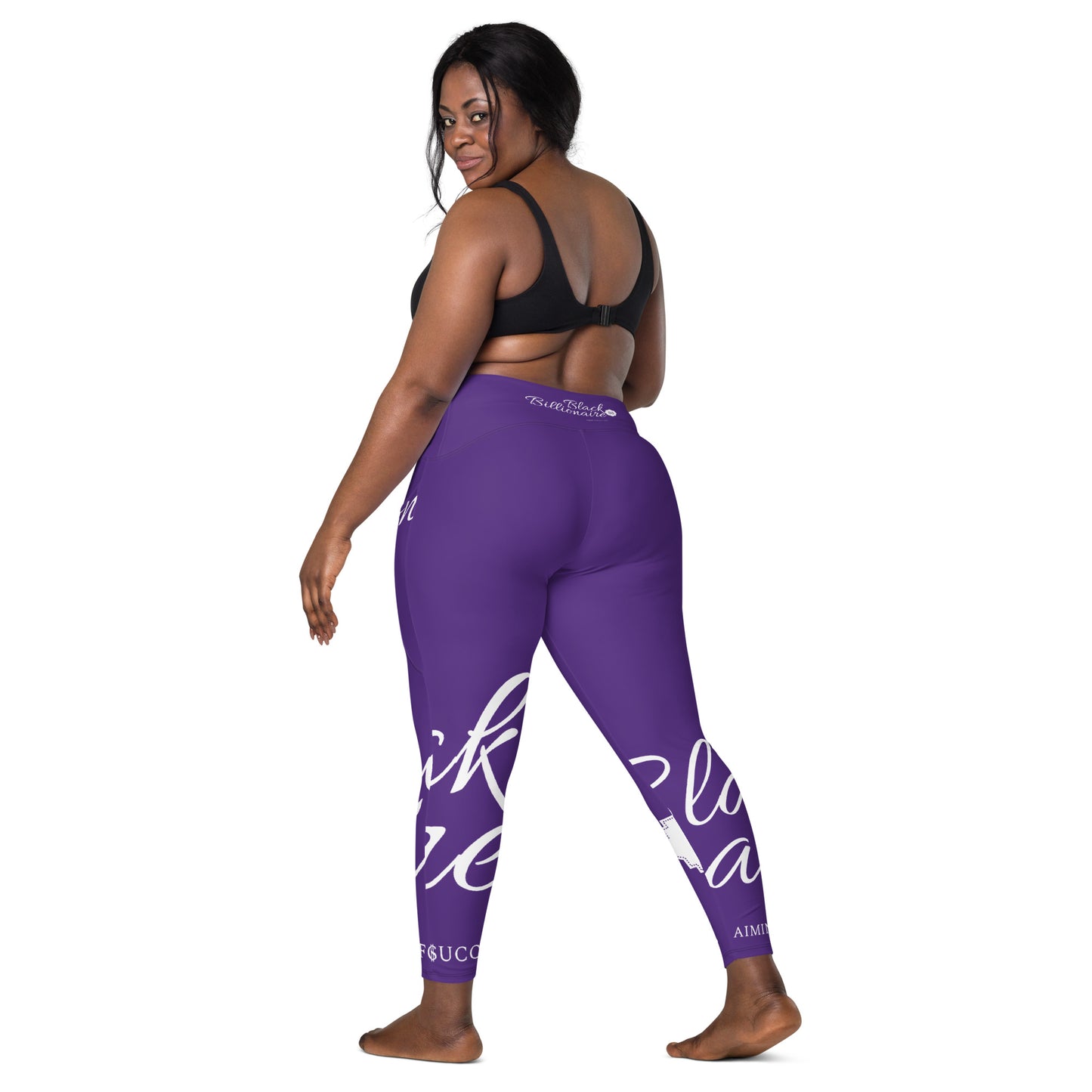 Black Billionaire Crossover leggings with pockets