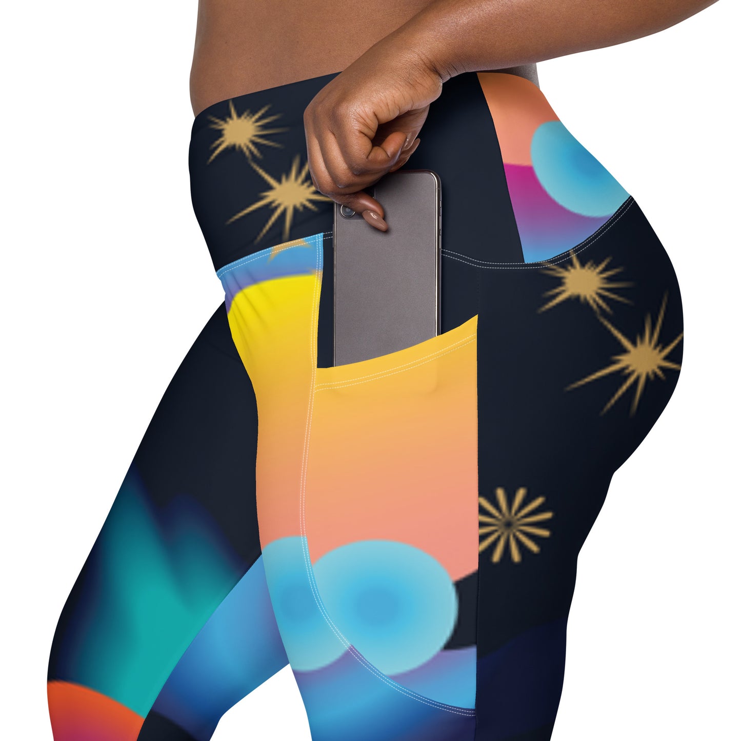 Black Billionaire Women Crossover leggings with pockets