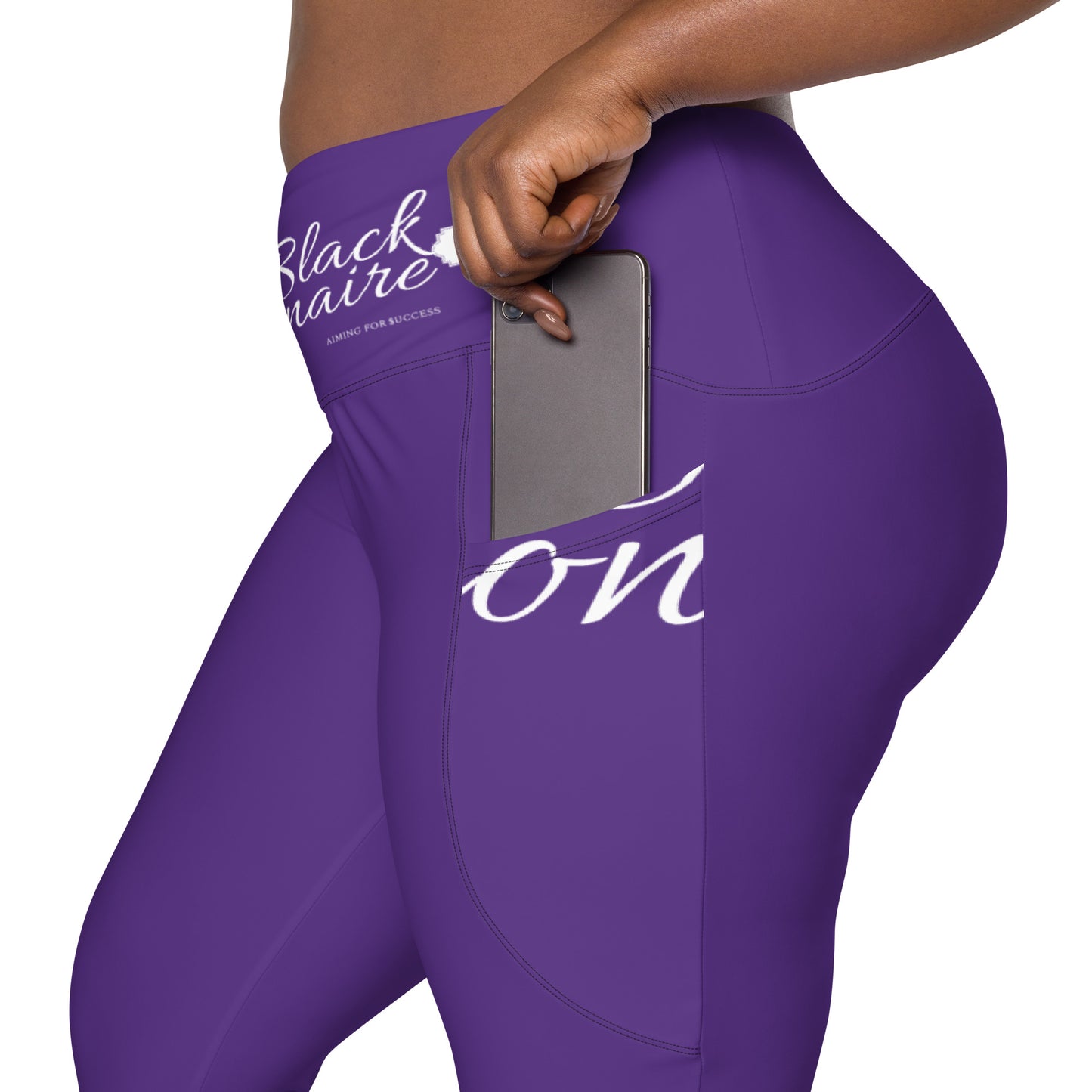 Black Billionaire Crossover leggings with pockets