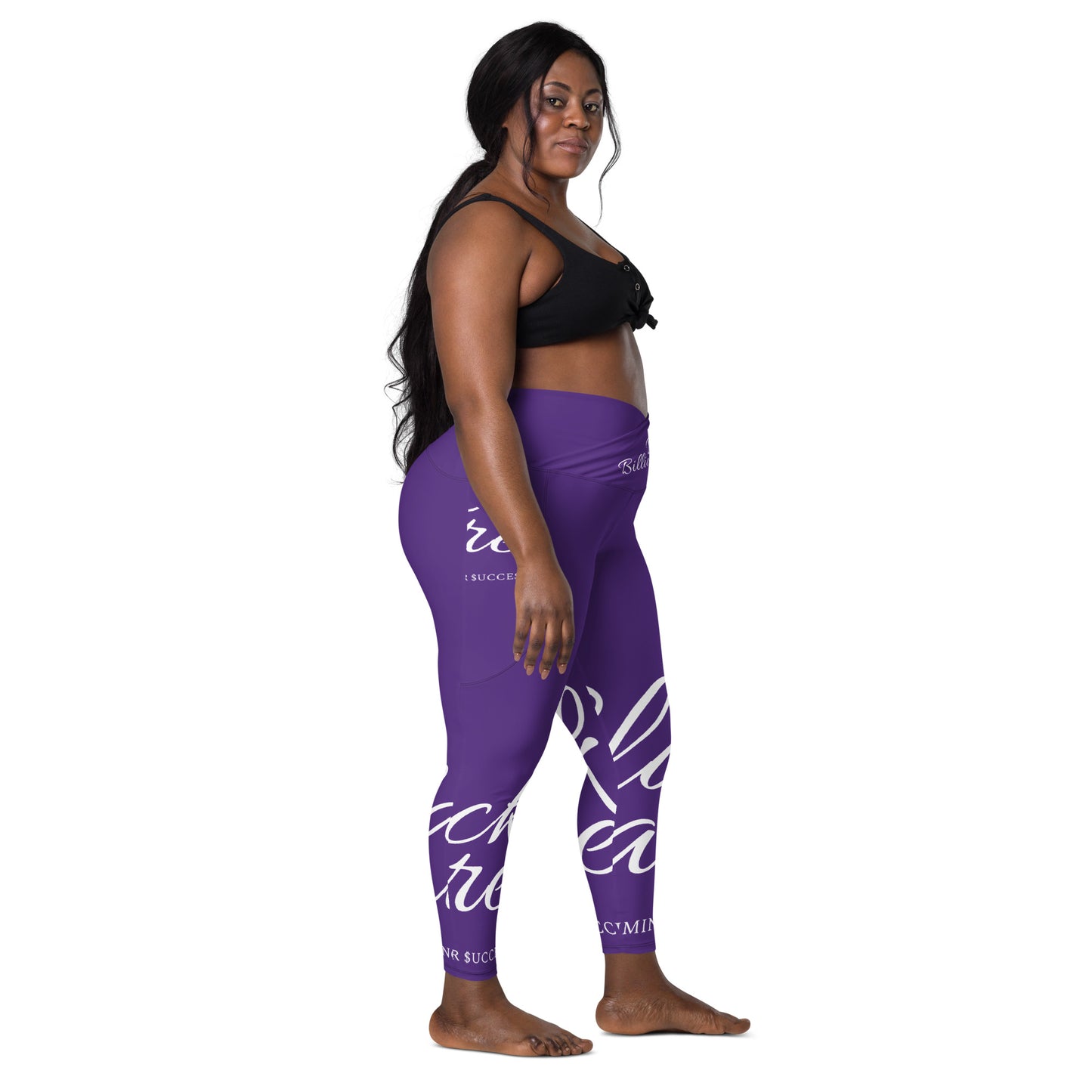 Black Billionaire Crossover leggings with pockets