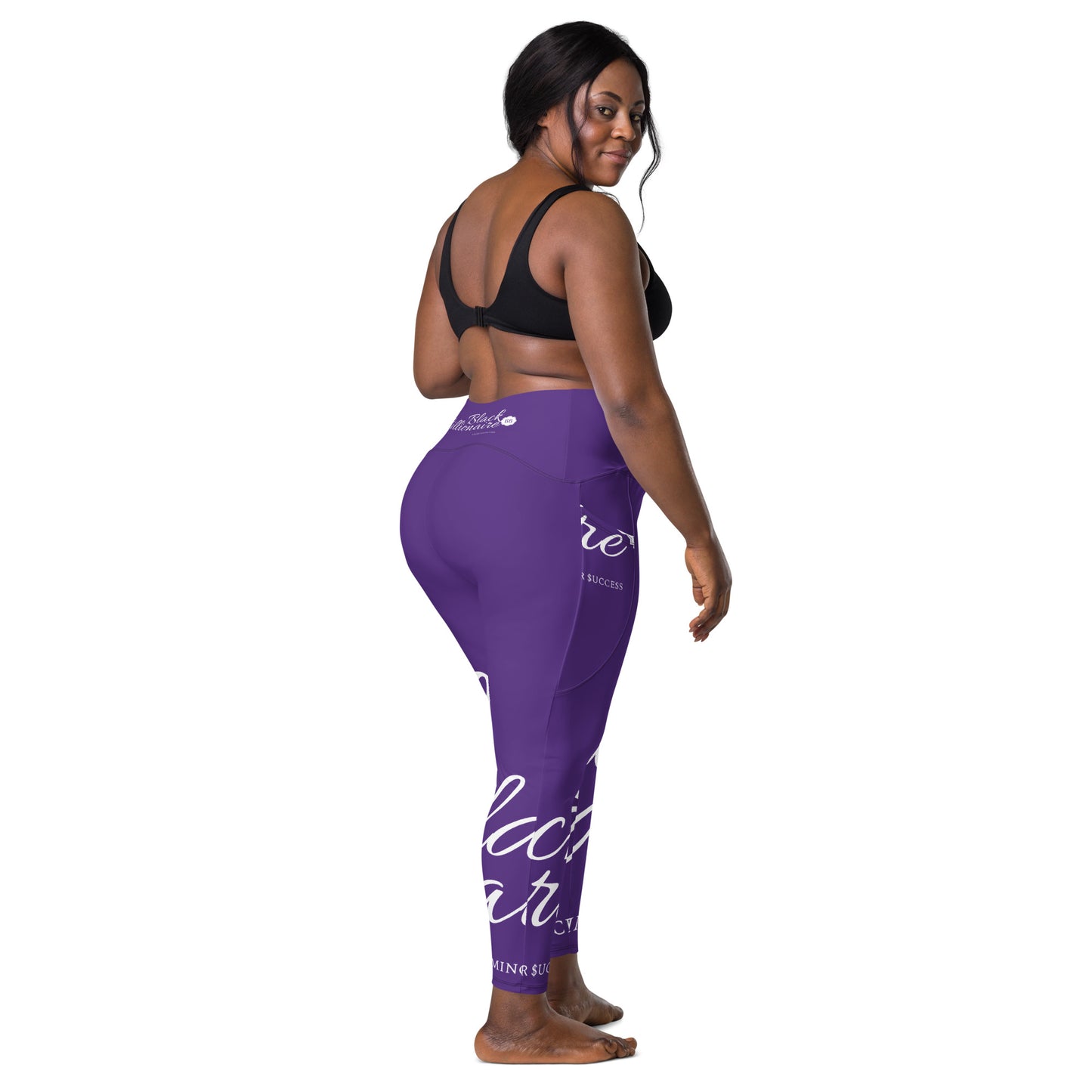 Black Billionaire Crossover leggings with pockets