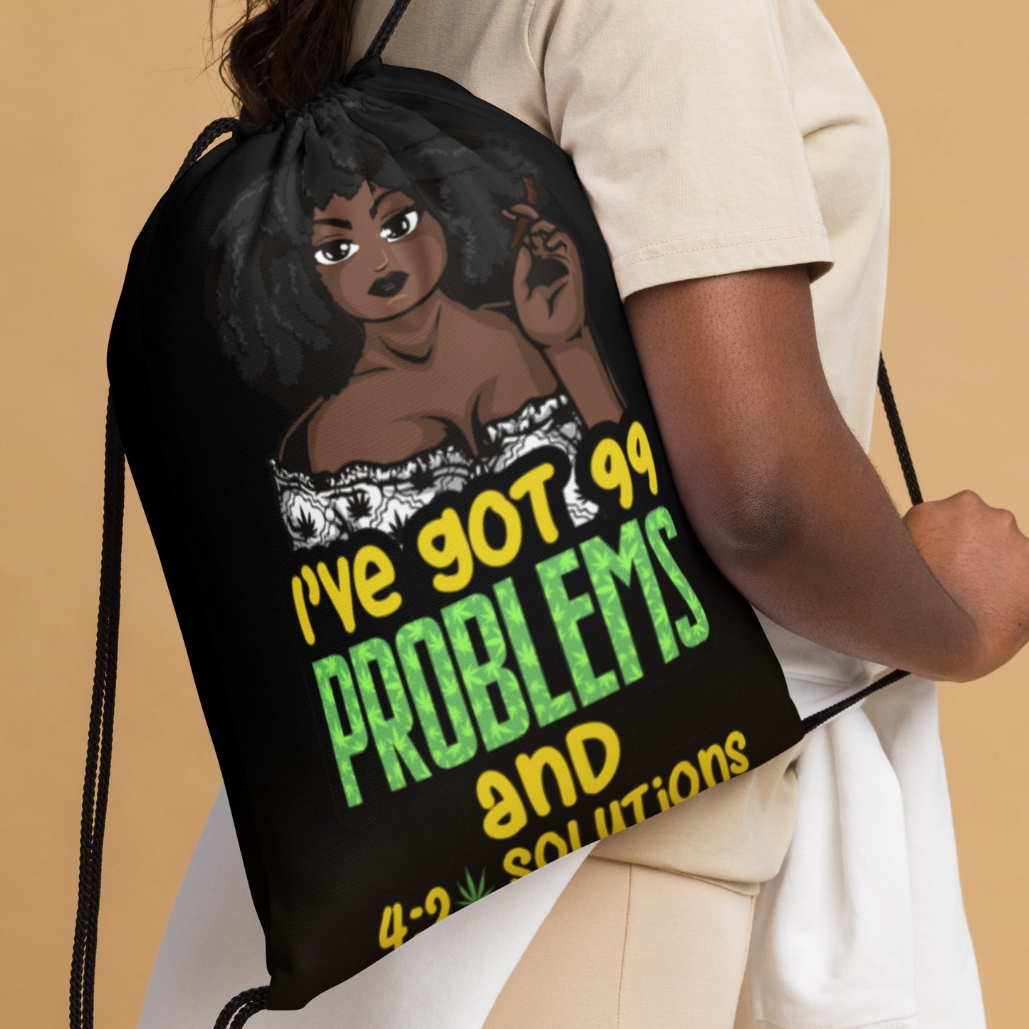 99Problems Drawstring bag