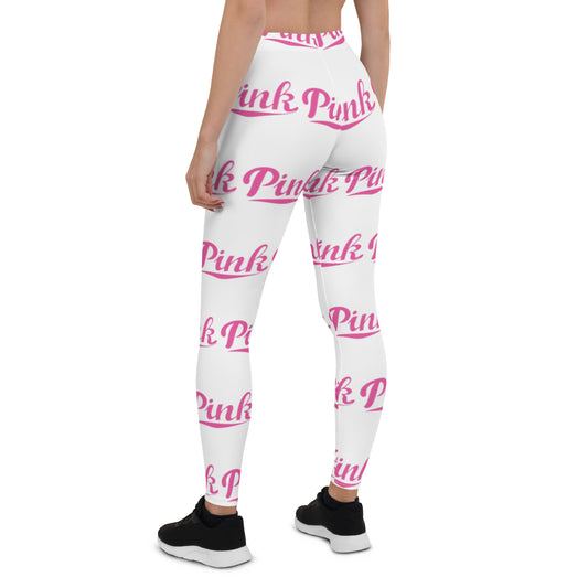 Pink Logo  All-Over Print Leggings