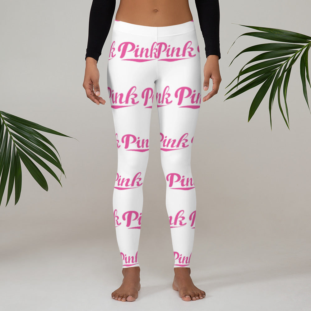 Pink Logo  All-Over Print Leggings