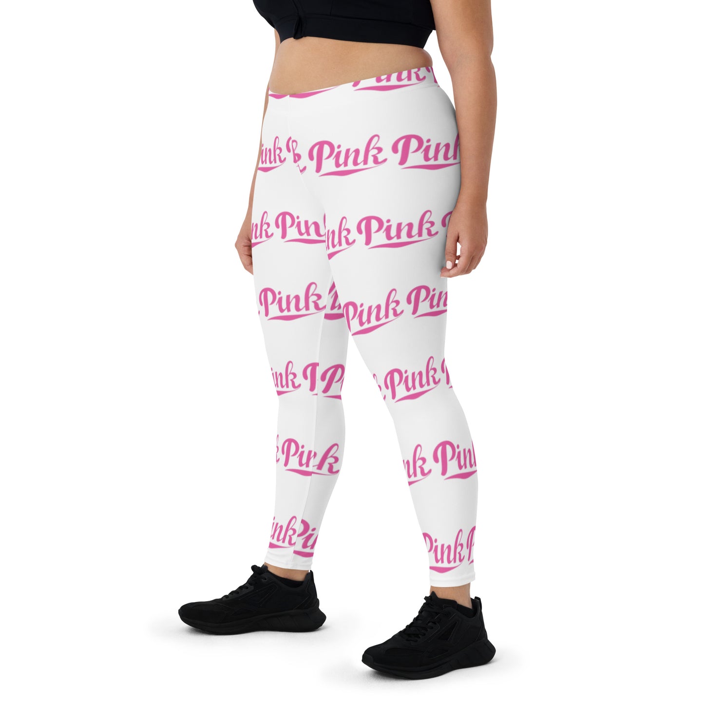 Pink Logo  All-Over Print Leggings