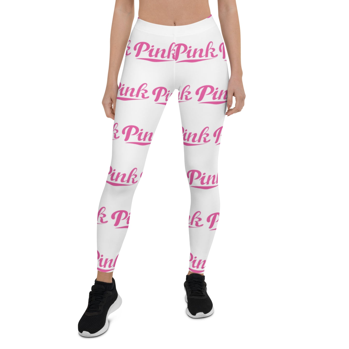 Pink Logo  All-Over Print Leggings