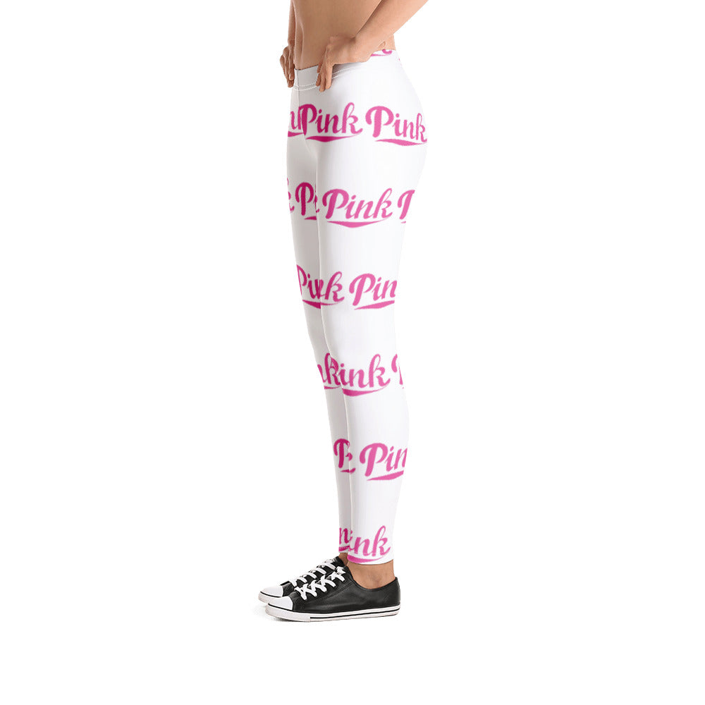 Pink Logo  All-Over Print Leggings