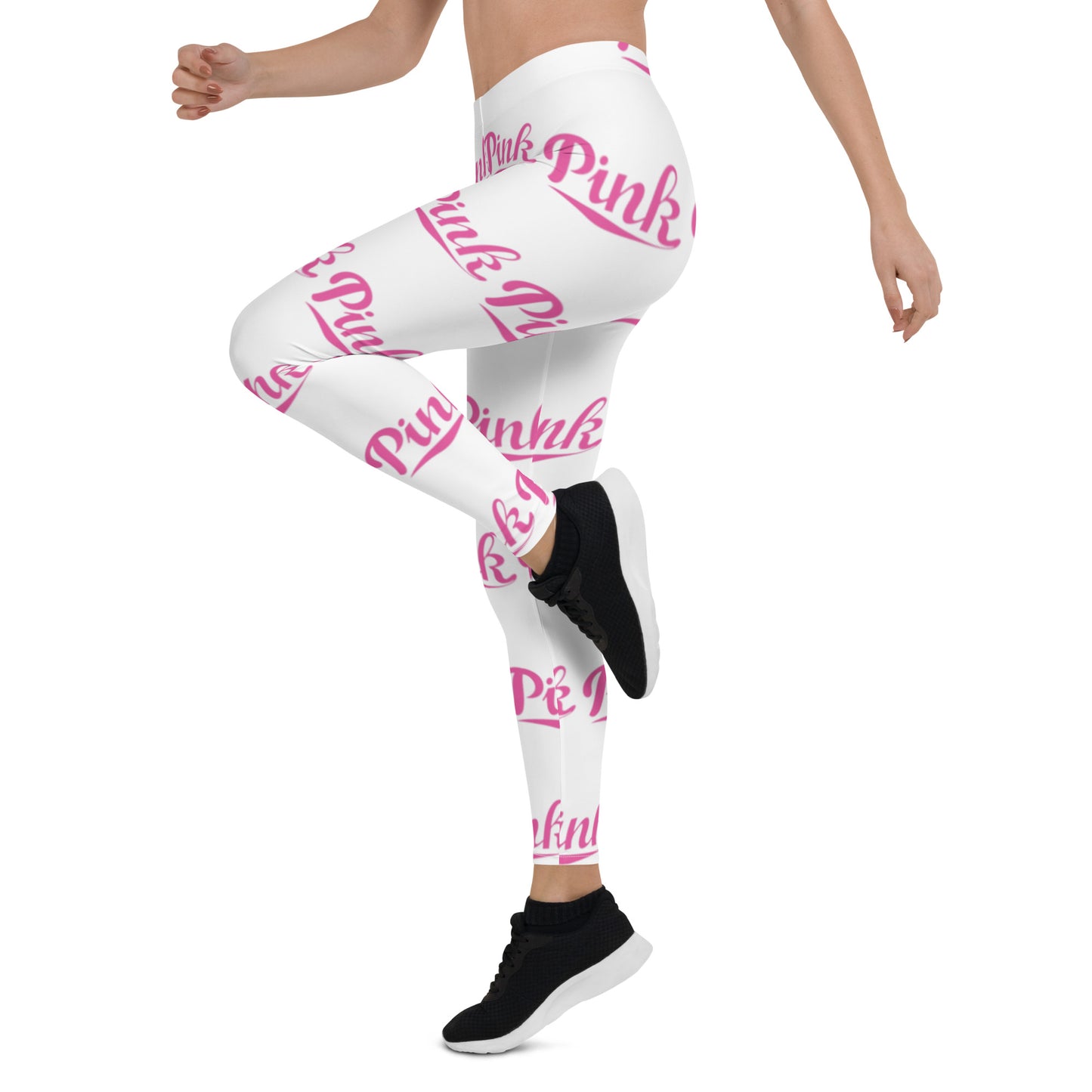 Pink Logo  All-Over Print Leggings