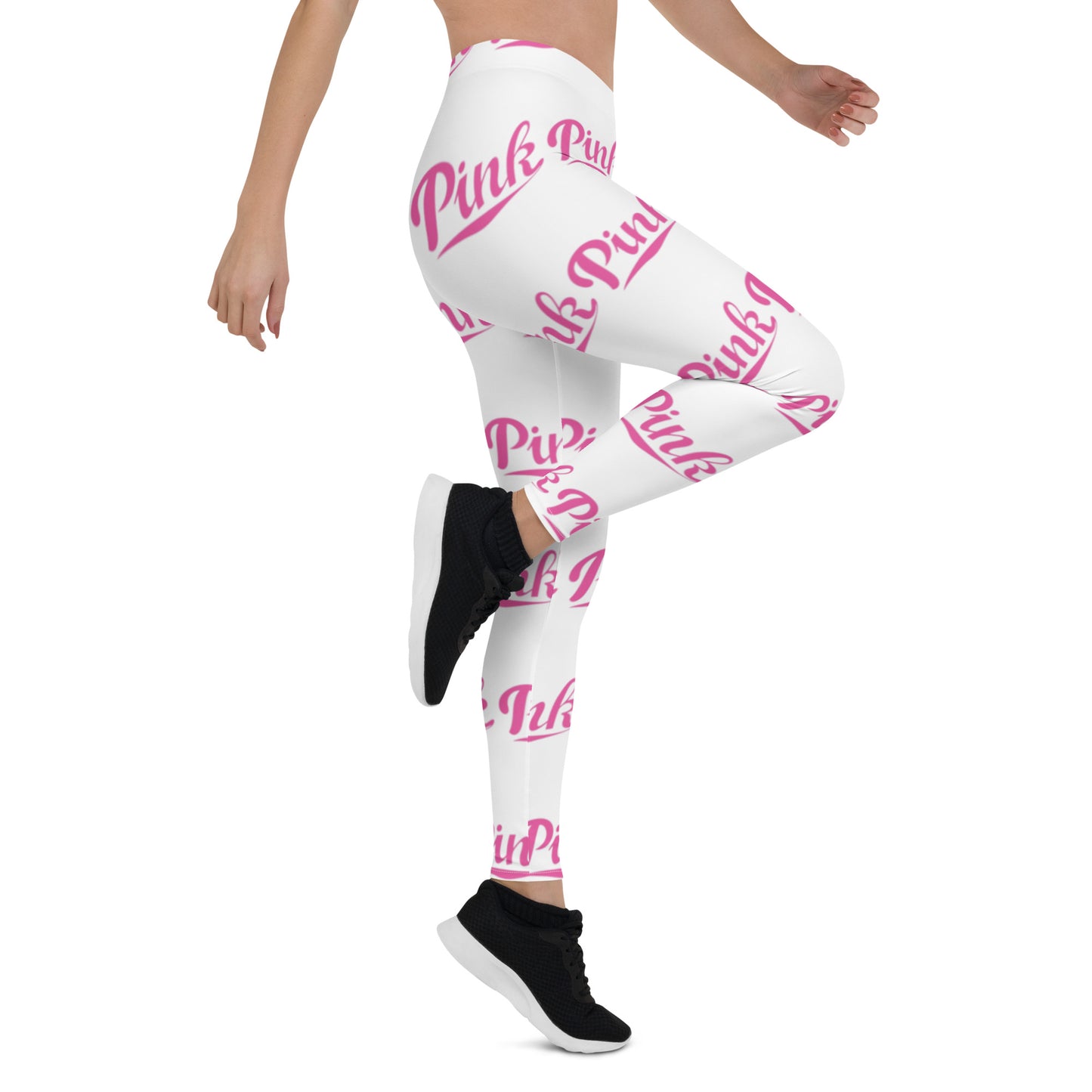 Pink Logo  All-Over Print Leggings