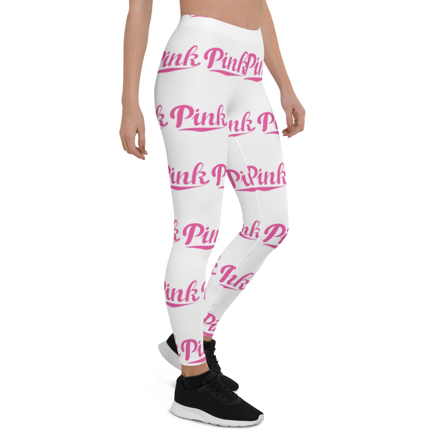 Pink Logo  All-Over Print Leggings