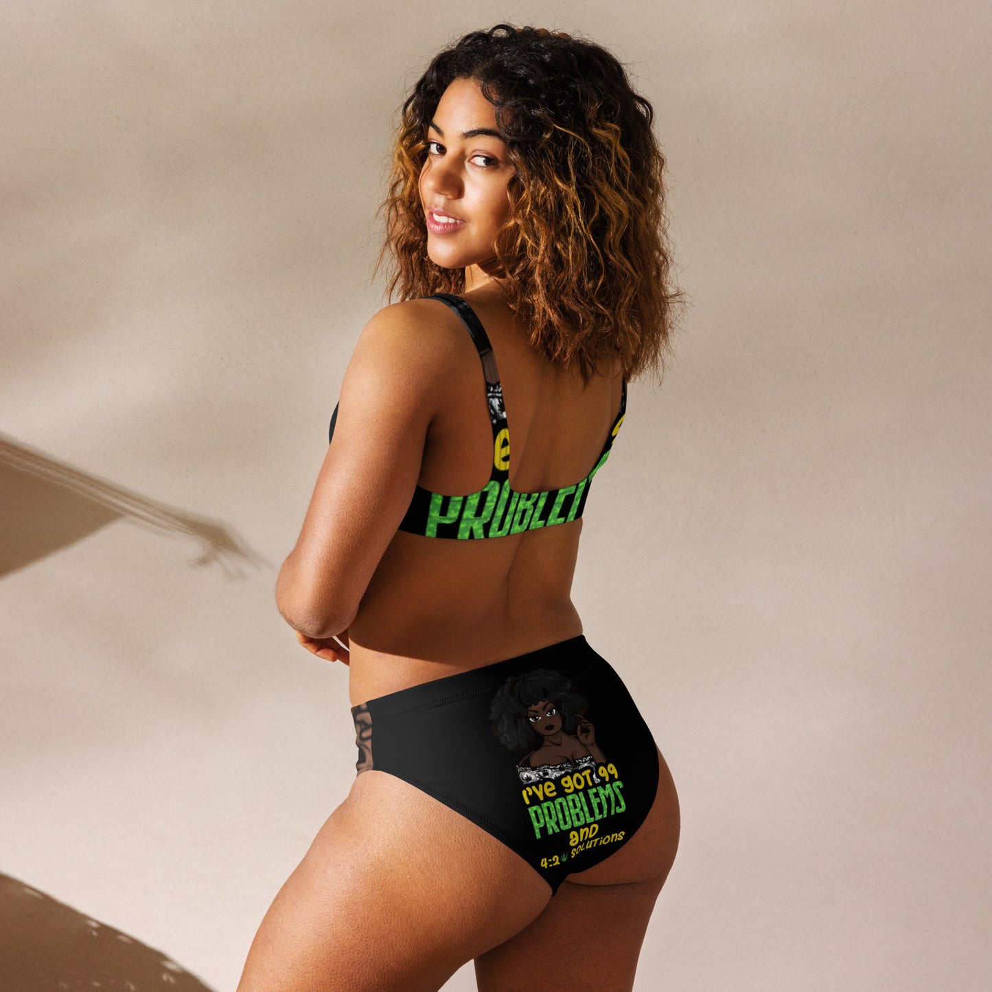 99Problems (Recycled high-waisted 2piece bikini)