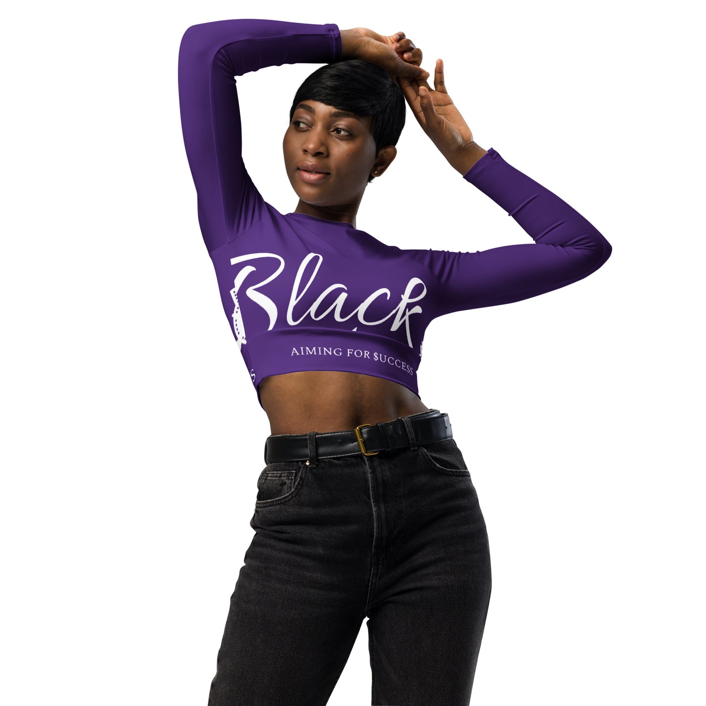 Black Billionaire Women’s long-sleeve crop top