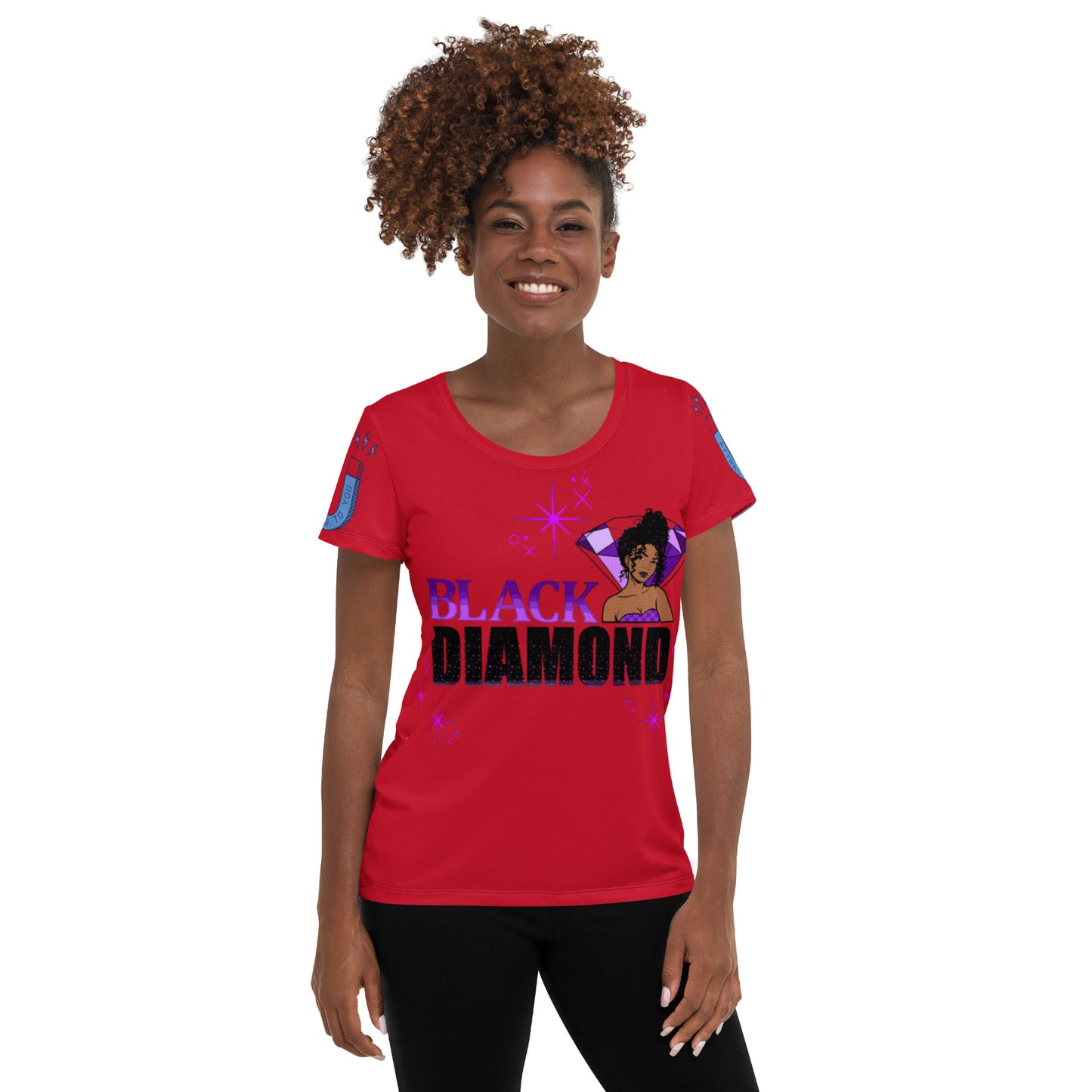 Black Diamond ( All-Over Print Women's Athletic T-shirt)