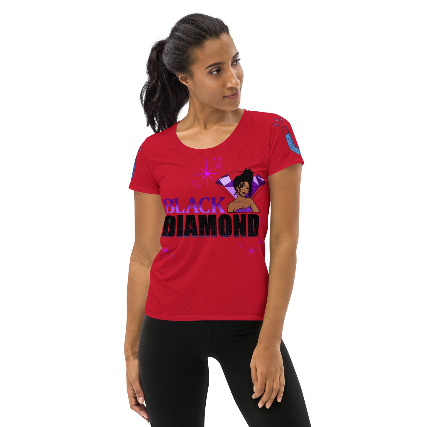 Black Diamond ( All-Over Print Women's Athletic T-shirt)