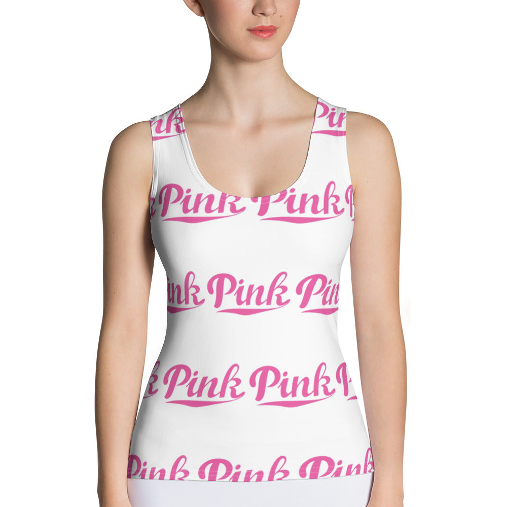 Pink Logo Sublimation Cut & Sew Tank Top