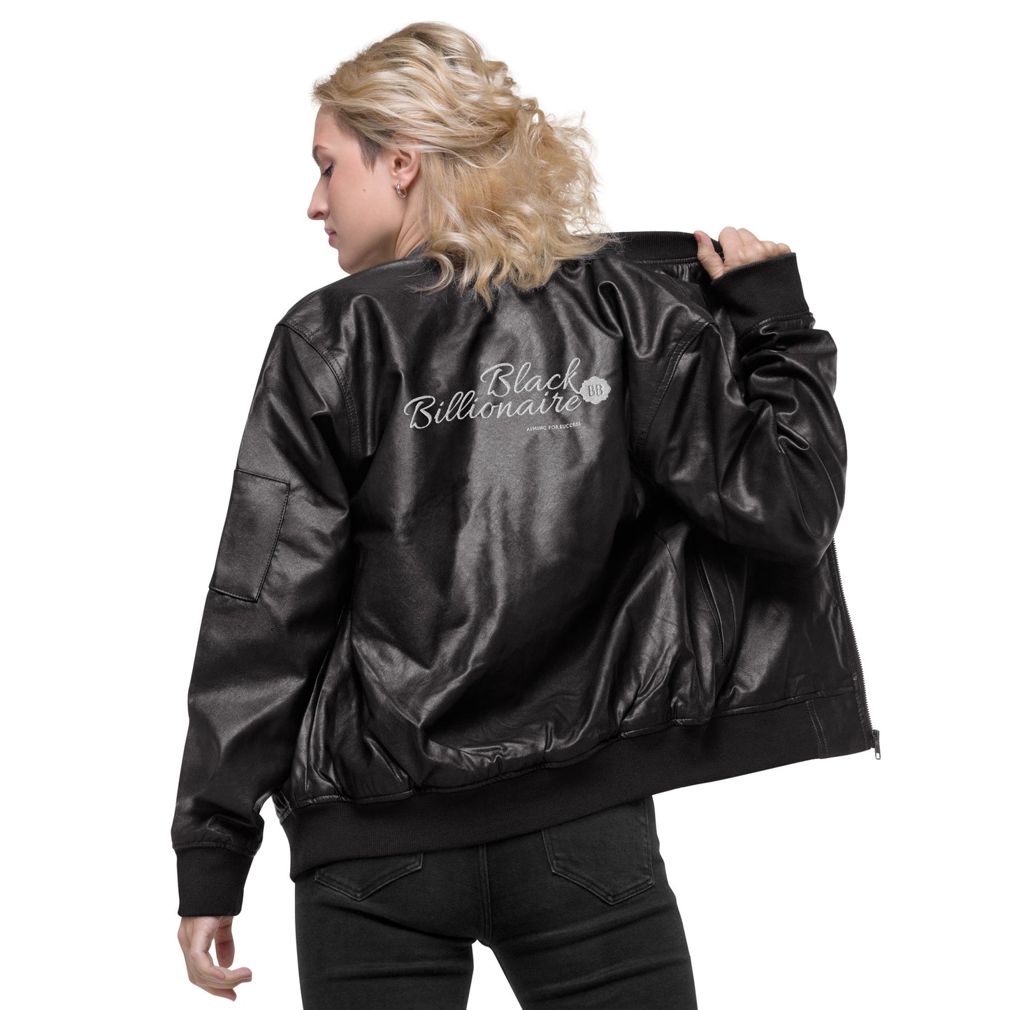 Black Billionaire (Leather Bomber Jacket)