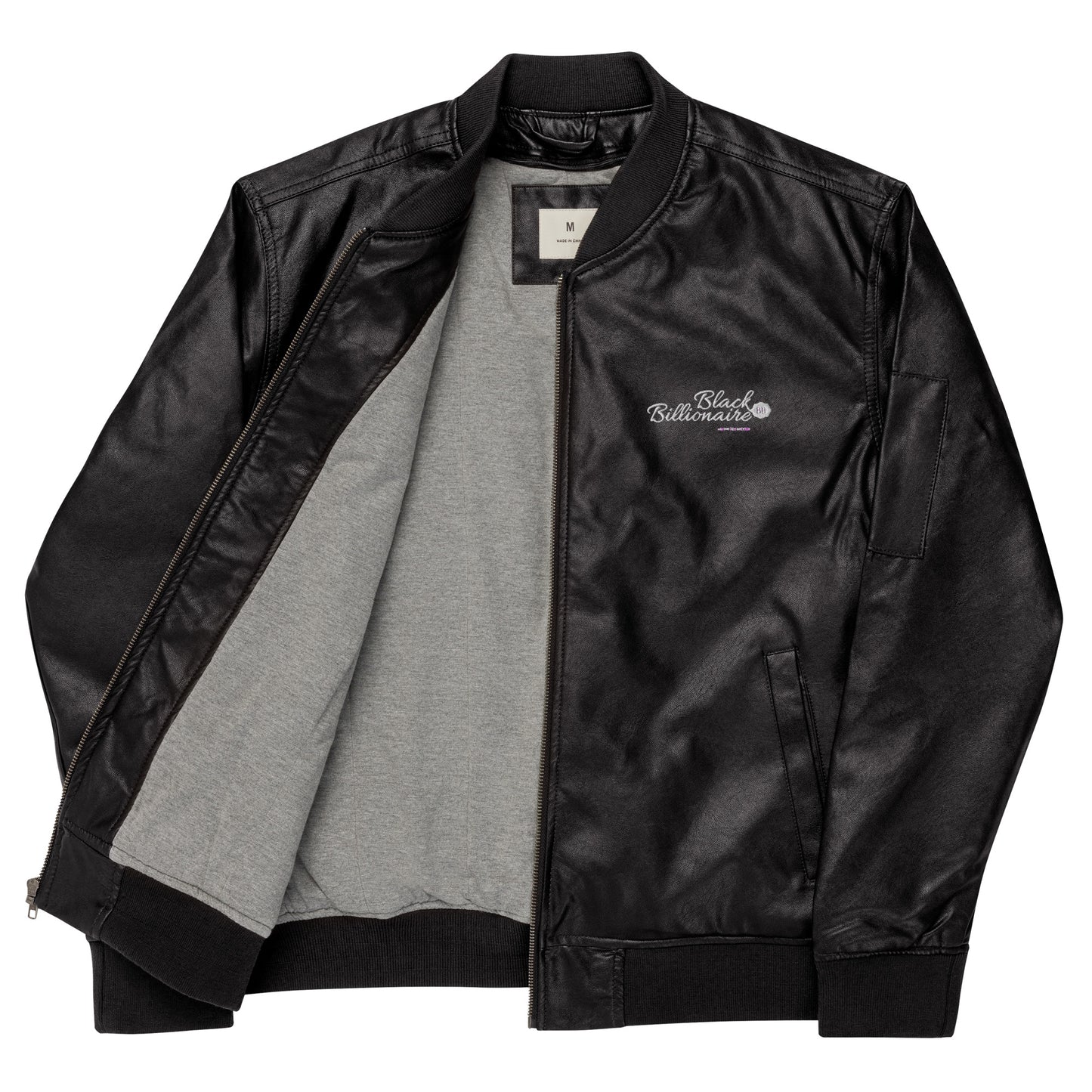 Black Billionaire (Leather Bomber Jacket)