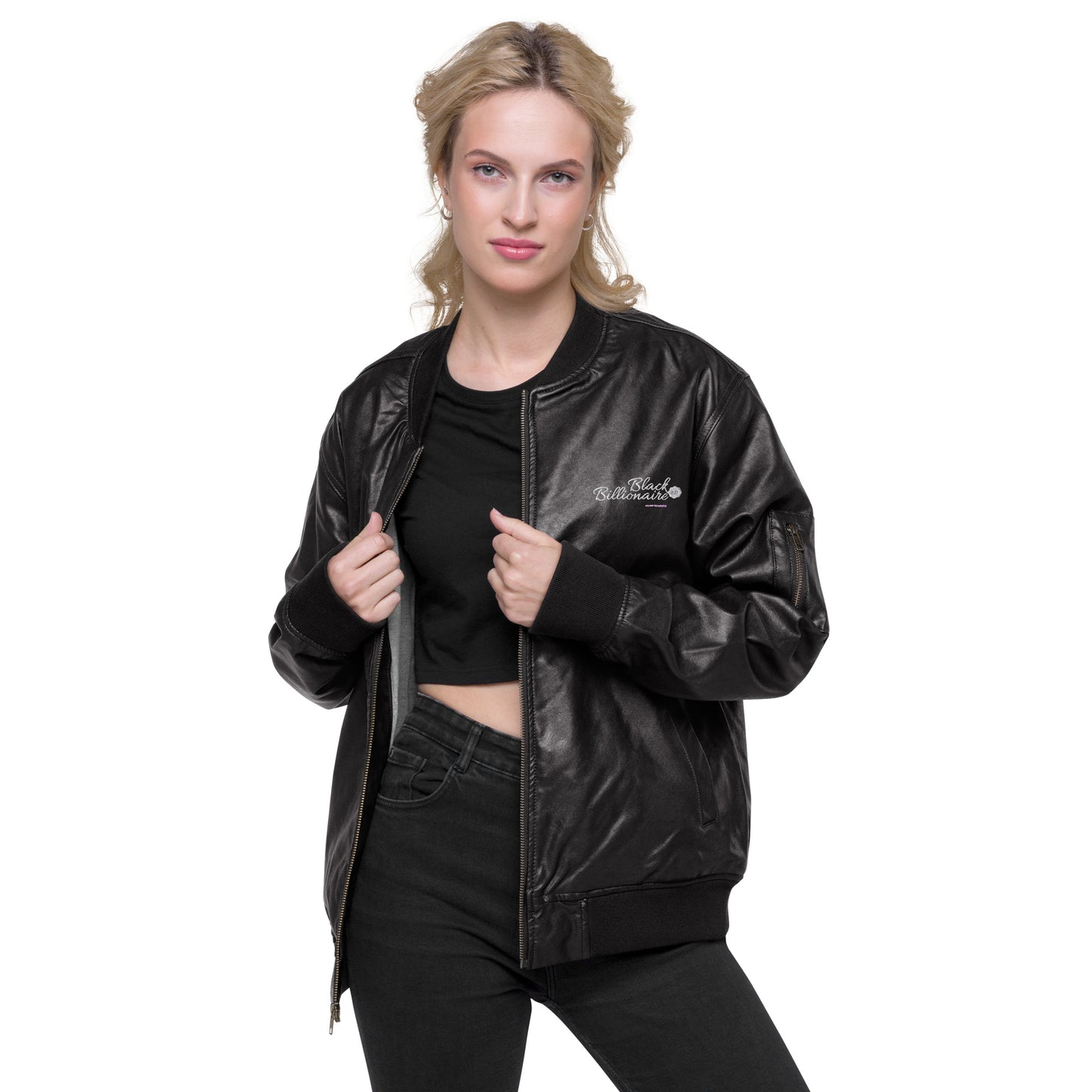 Black Billionaire (Leather Bomber Jacket)