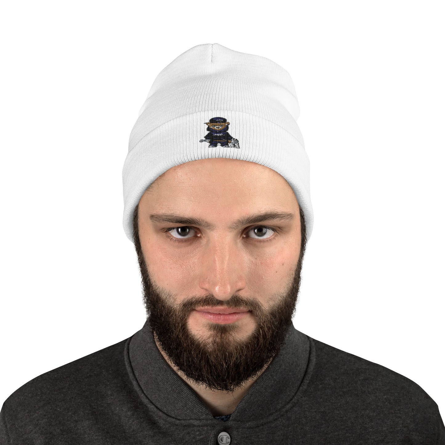 Bear logo Embroidered Beanie Hat