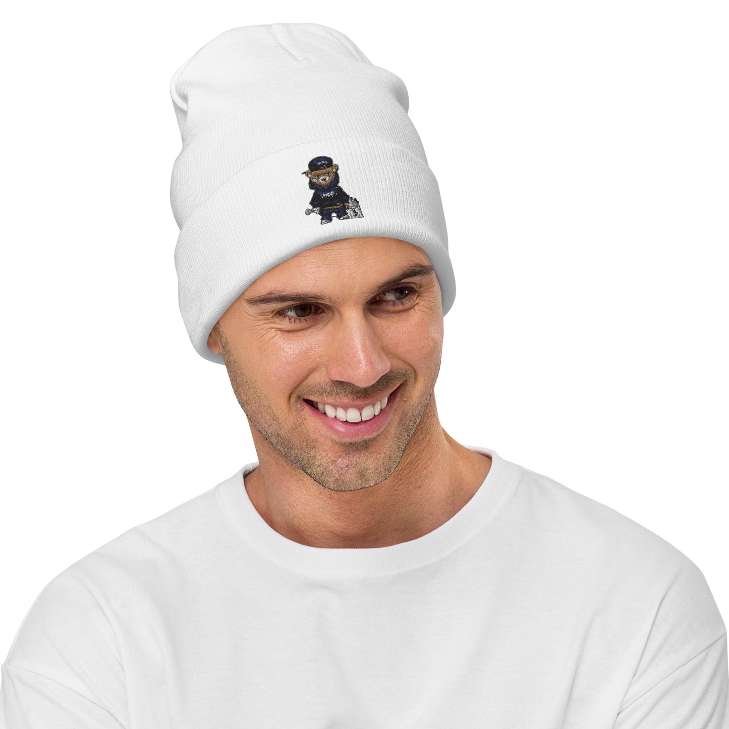 Bear logo Embroidered Beanie Hat