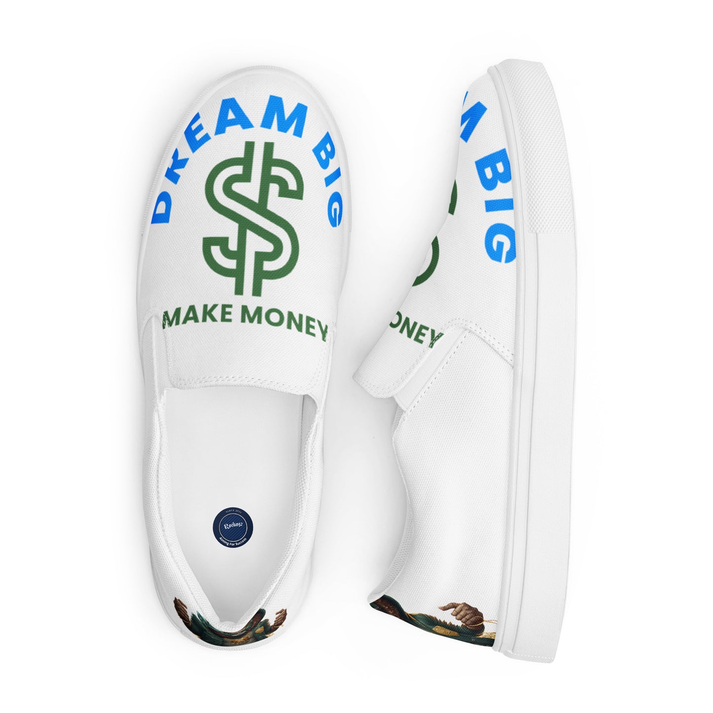 Dream Big Make Money (Men’s slip-on canvas shoes)