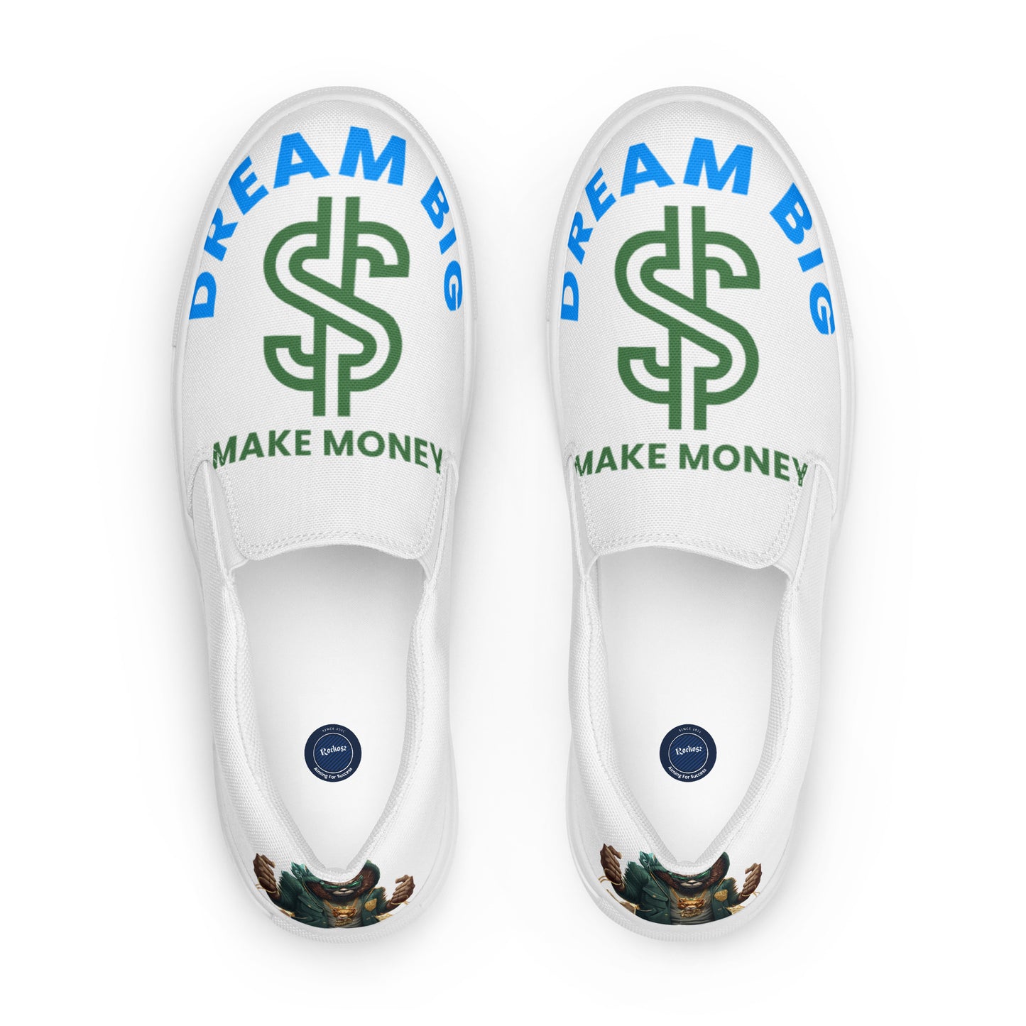 Dream Big Make Money (Men’s slip-on canvas shoes)