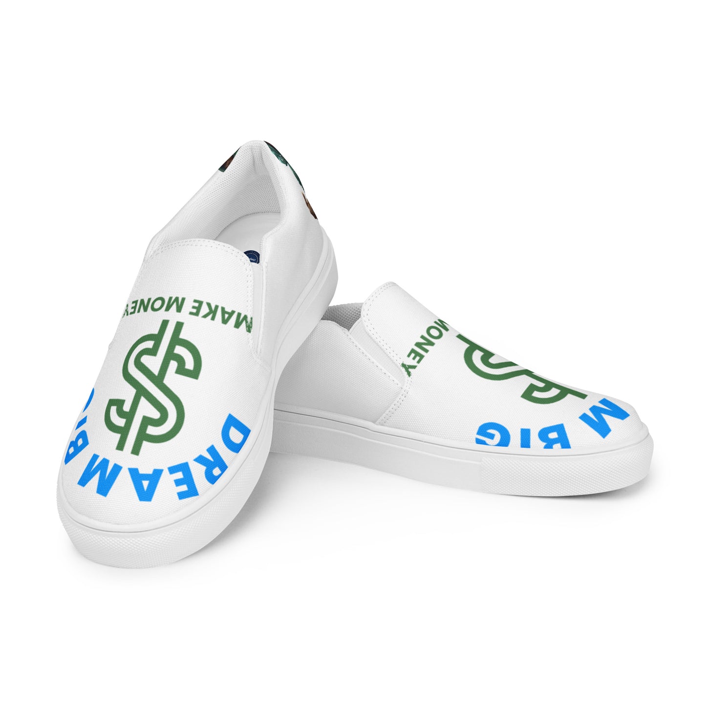 Dream Big Make Money (Men’s slip-on canvas shoes)