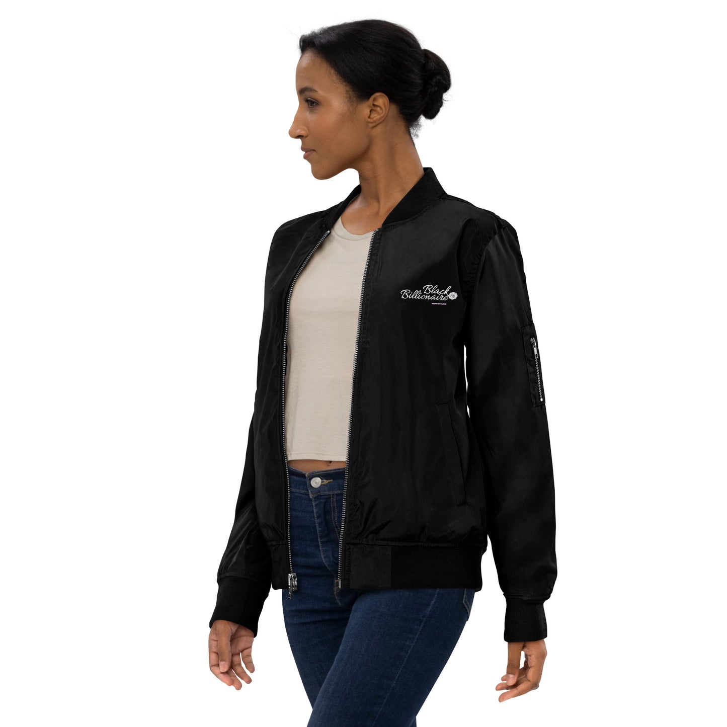 Black Billionaire (Premium recycled bomber jacket)