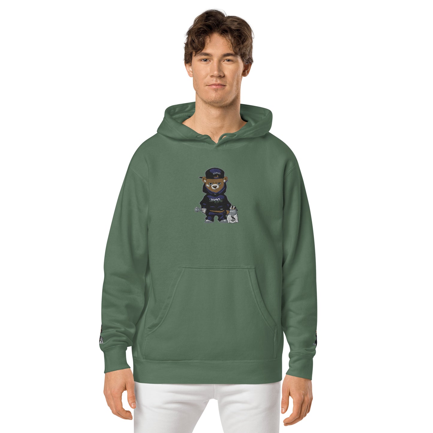 Bear Logo Unisex pigment-dyed hoodie