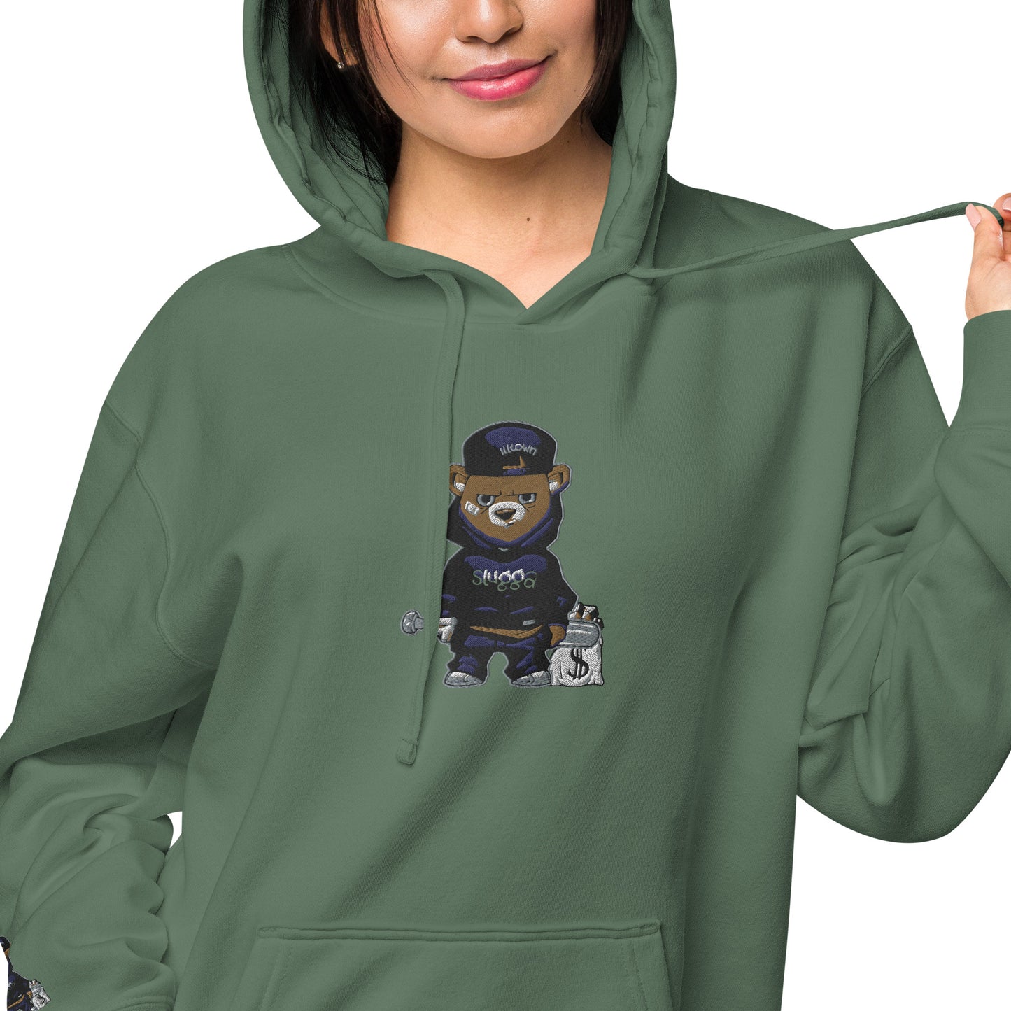 Bear Logo Unisex pigment-dyed hoodie