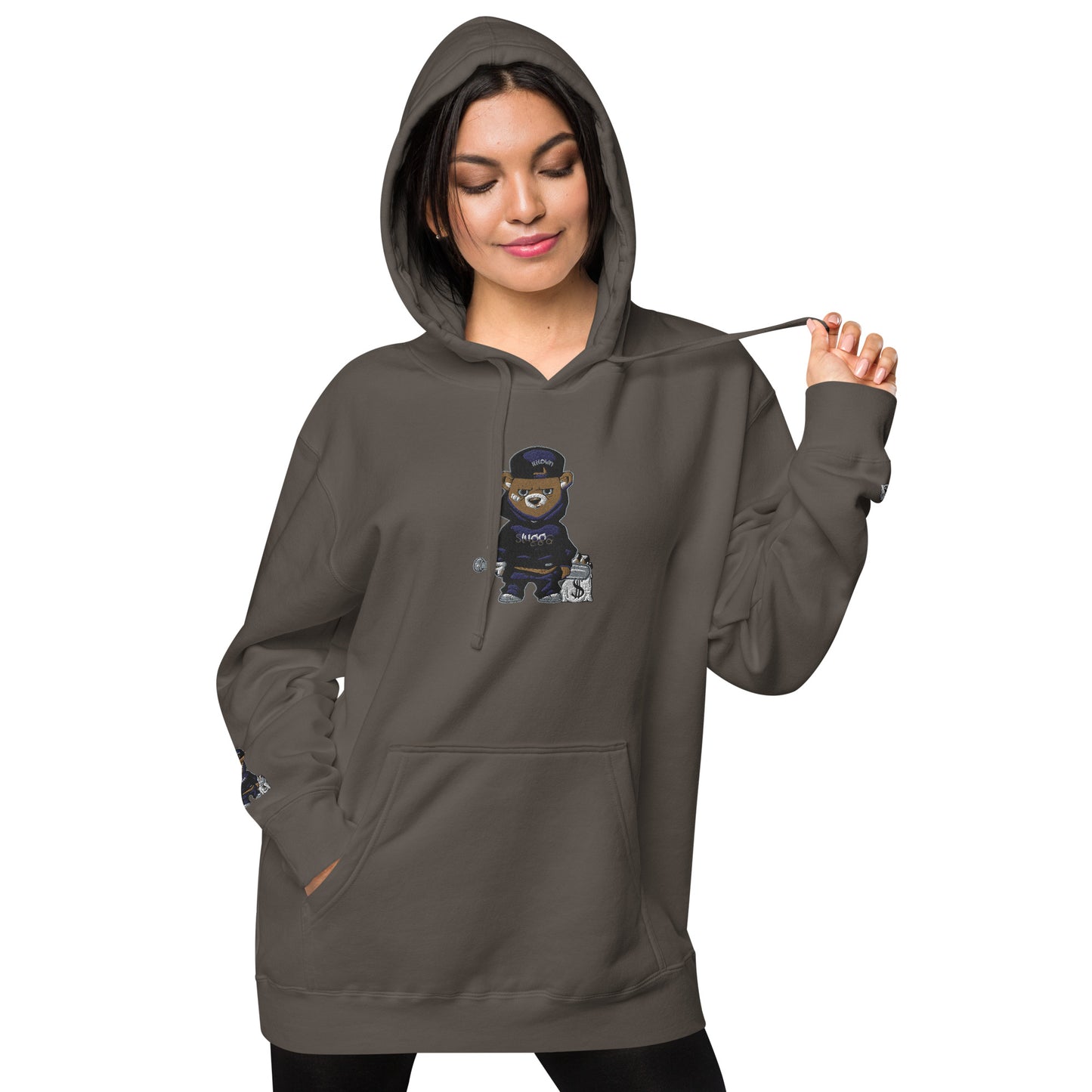 Bear Logo Unisex pigment-dyed hoodie