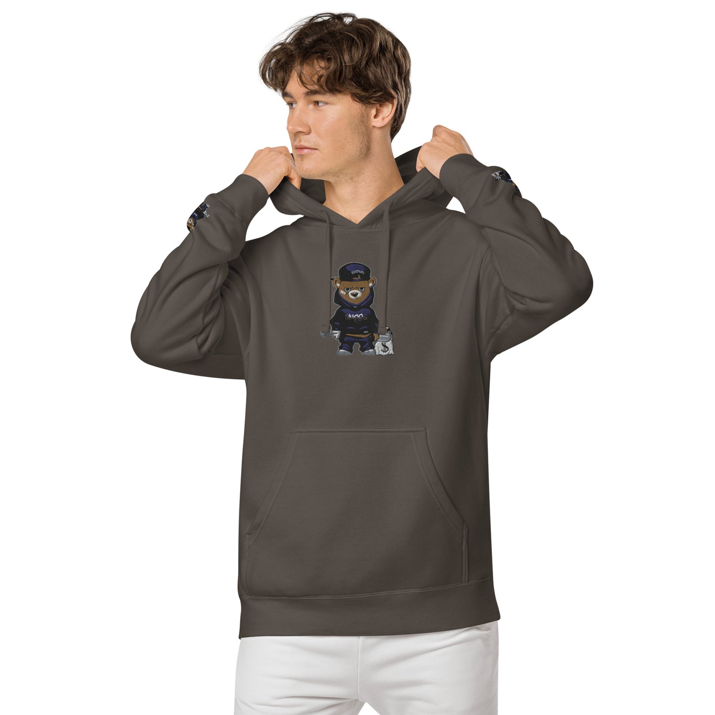 Bear Logo Unisex pigment-dyed hoodie