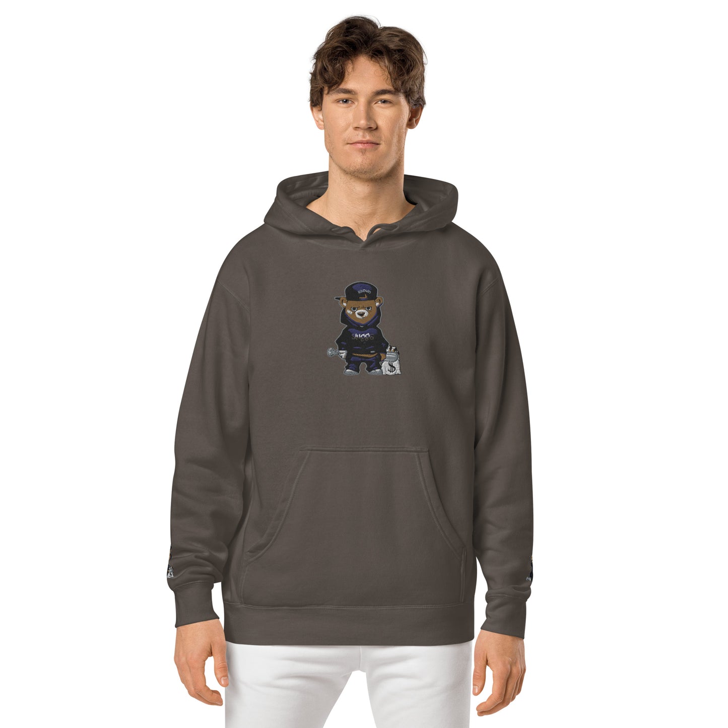 Bear Logo Unisex pigment-dyed hoodie