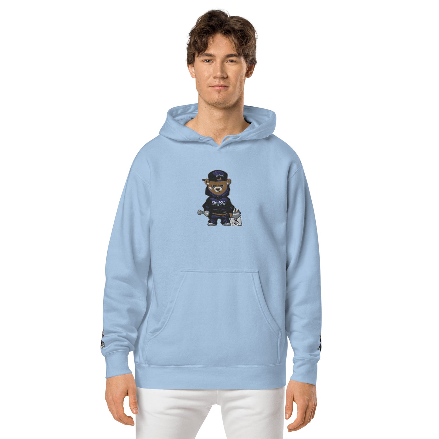 Bear Logo Unisex pigment-dyed hoodie