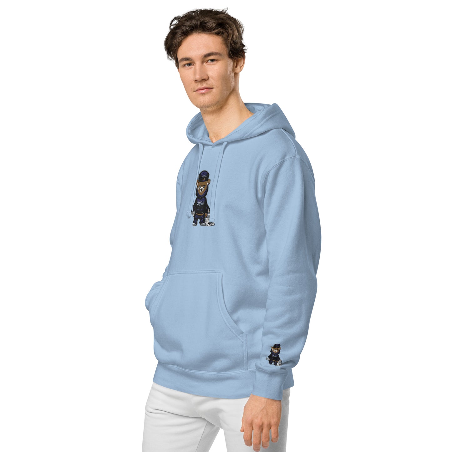 Bear Logo Unisex pigment-dyed hoodie