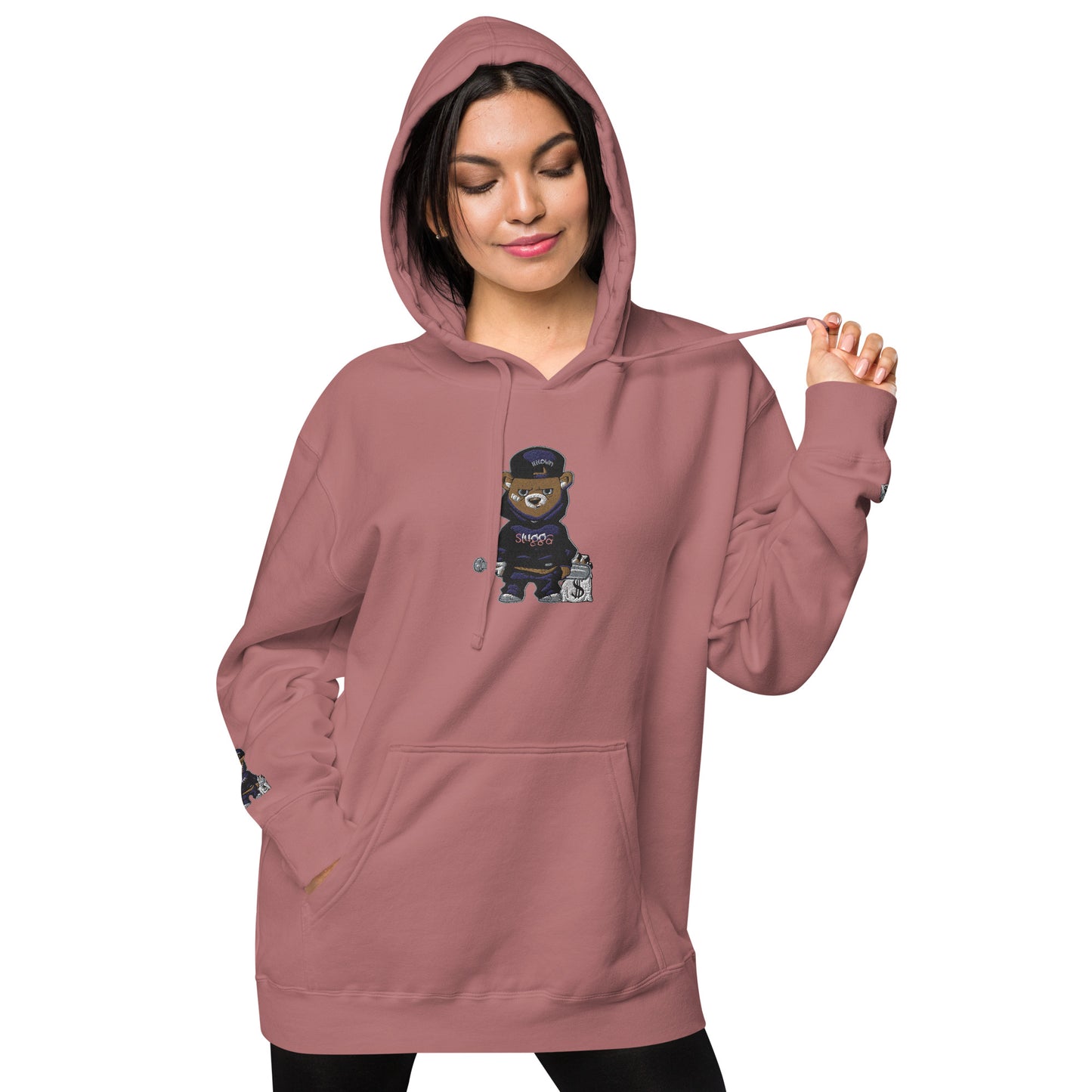 Bear Logo Unisex pigment-dyed hoodie