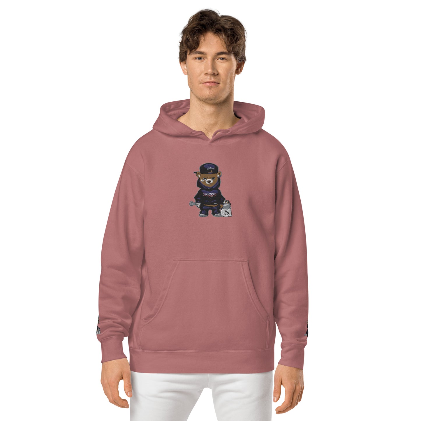 Bear Logo Unisex pigment-dyed hoodie