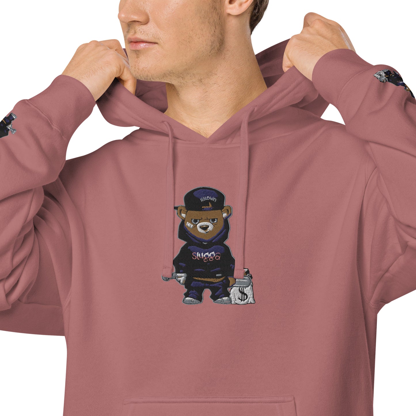 Bear Logo Unisex pigment-dyed hoodie