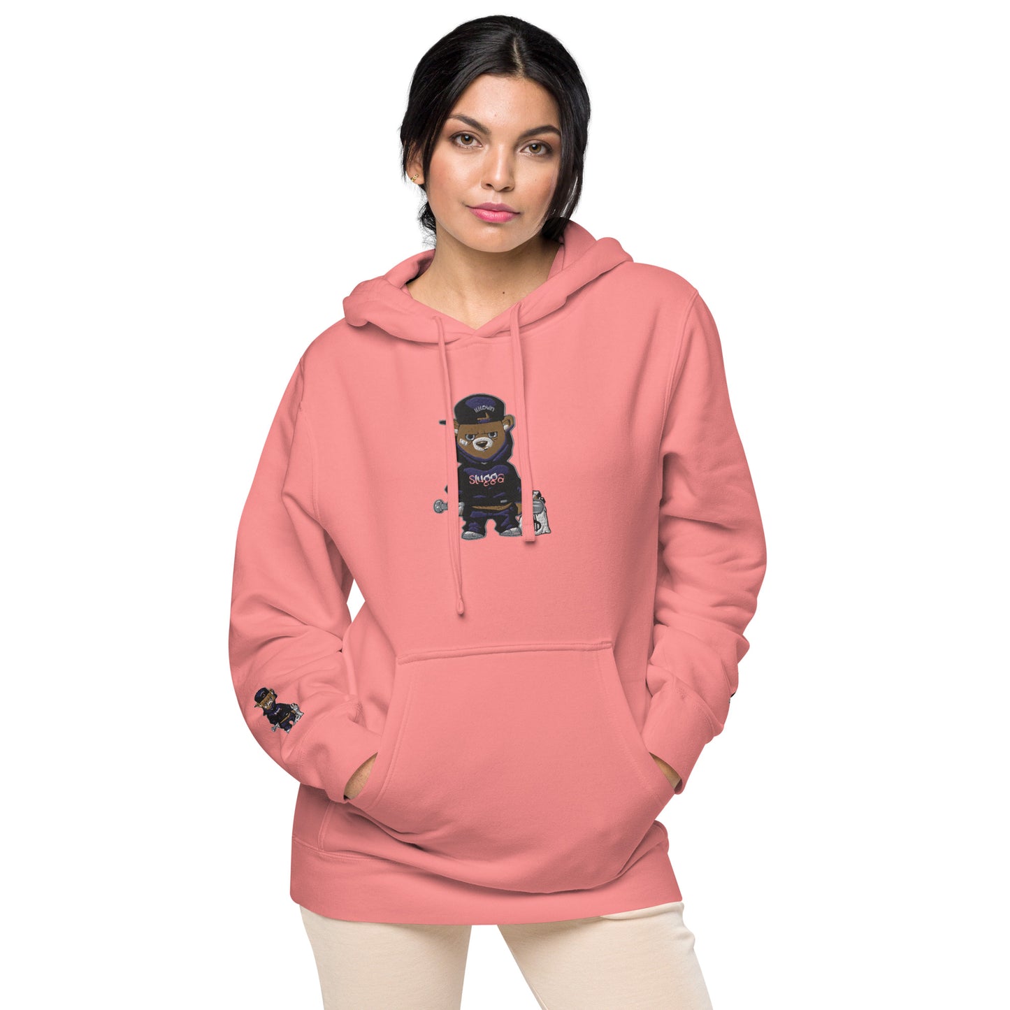 Bear Logo Unisex pigment-dyed hoodie