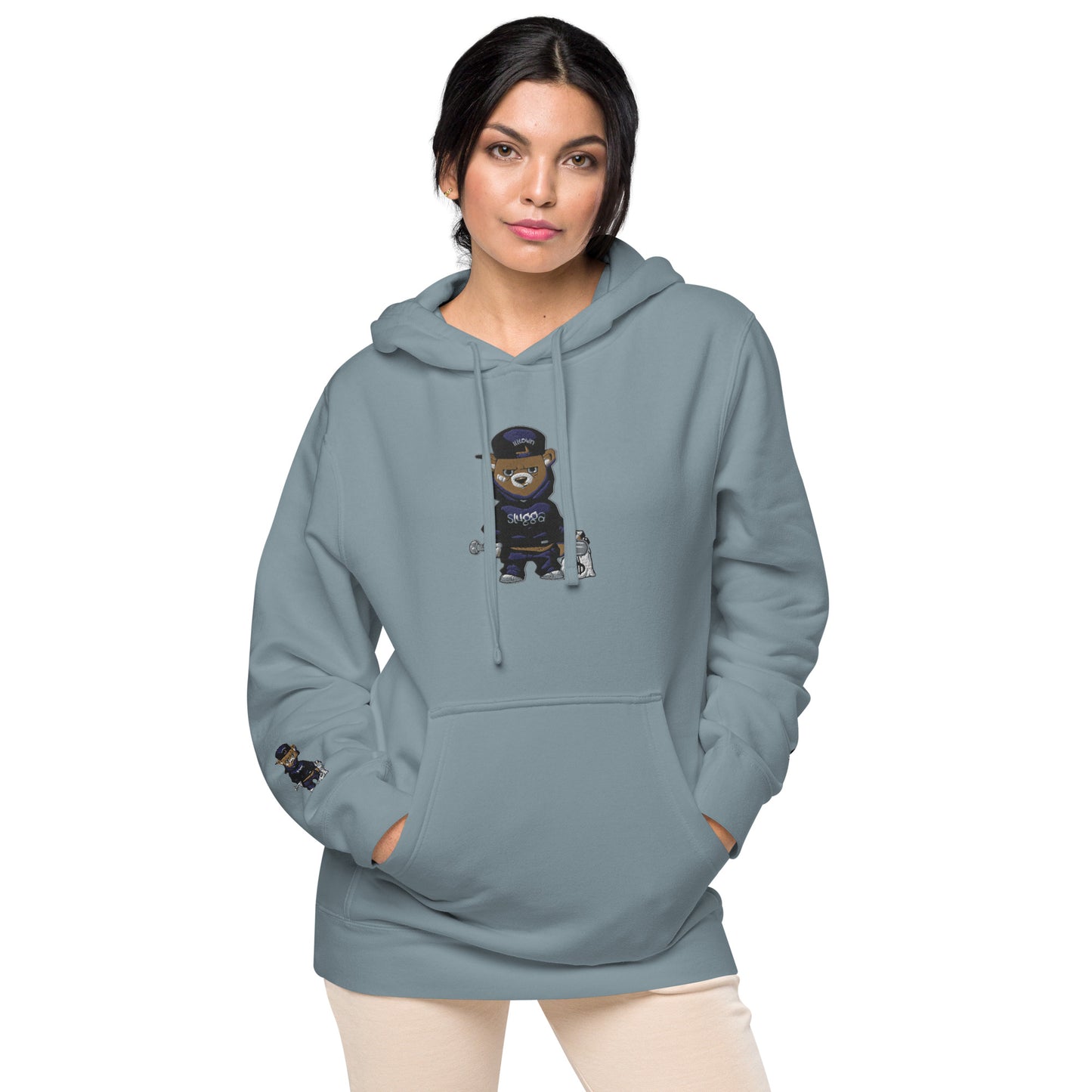 Bear Logo Unisex pigment-dyed hoodie