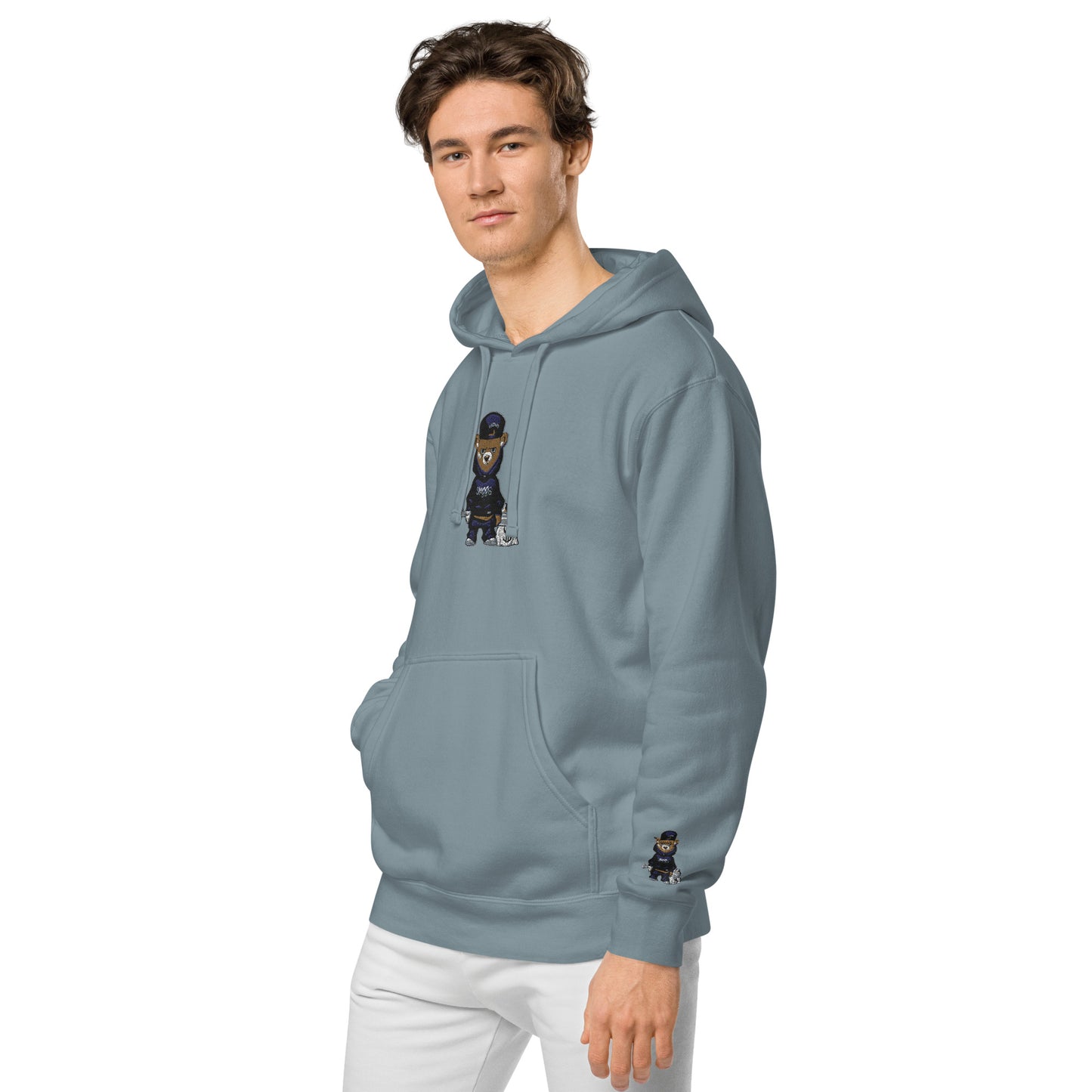 Bear Logo Unisex pigment-dyed hoodie