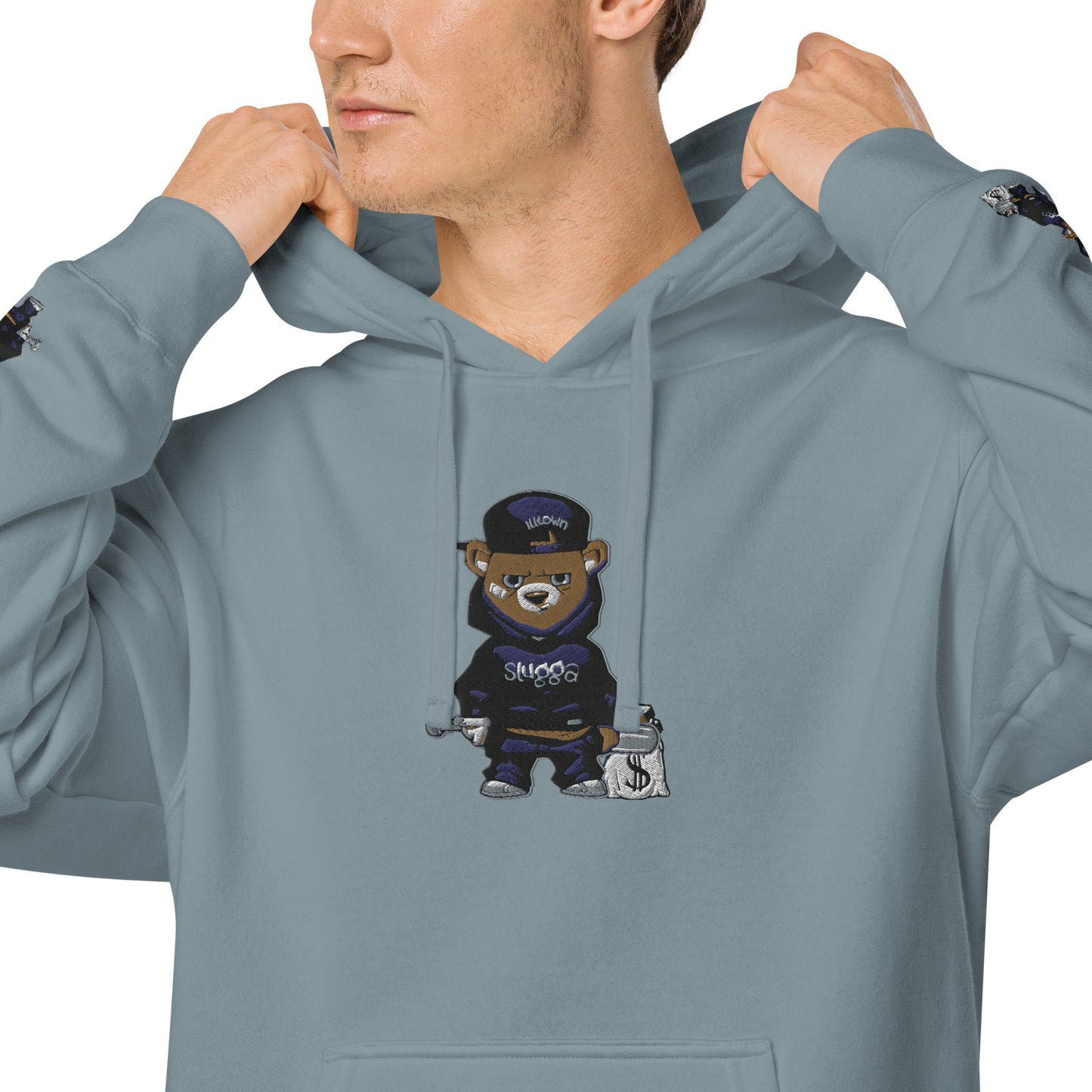 Bear Logo Unisex pigment-dyed hoodie