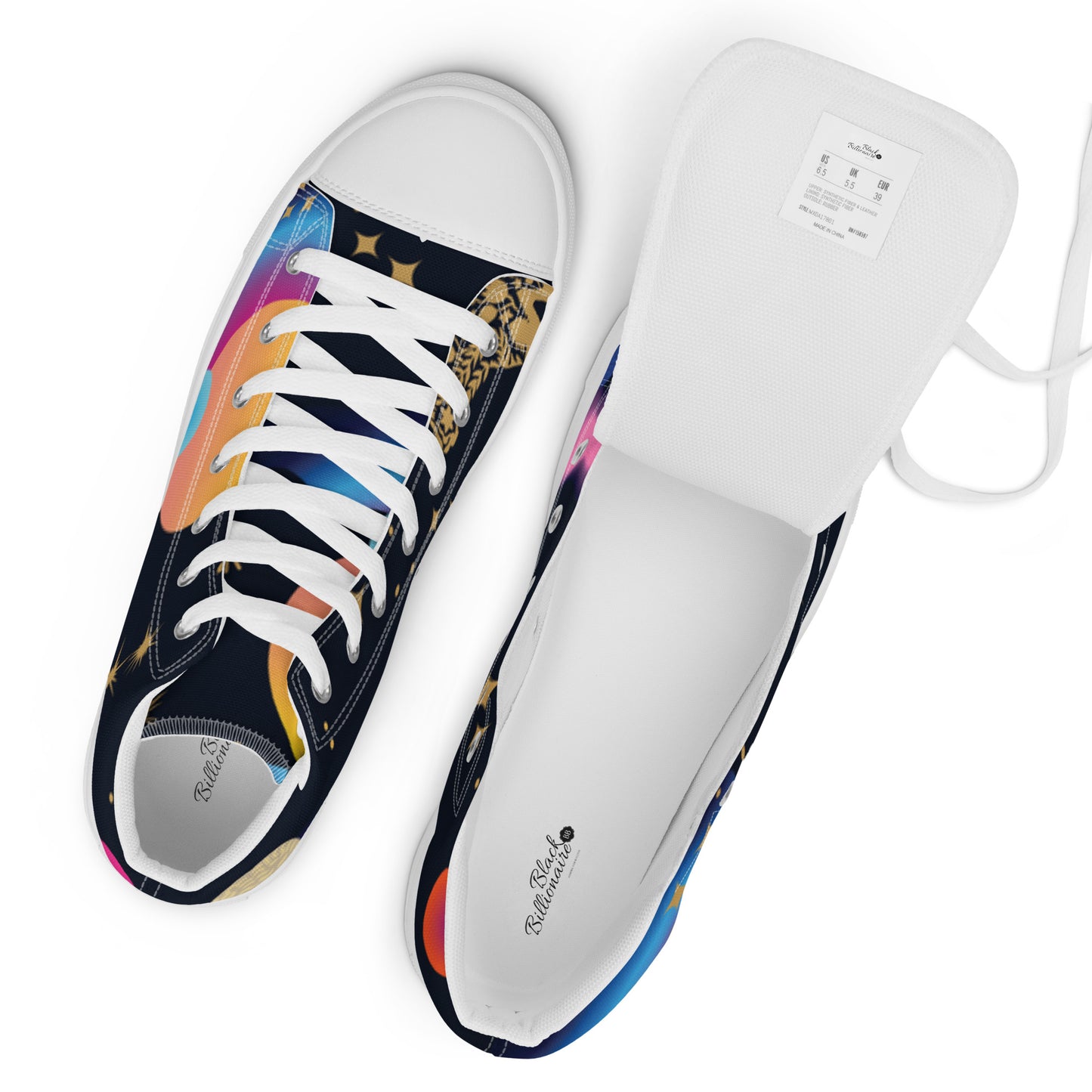 Black Billionaire Women’s high top canvas shoes