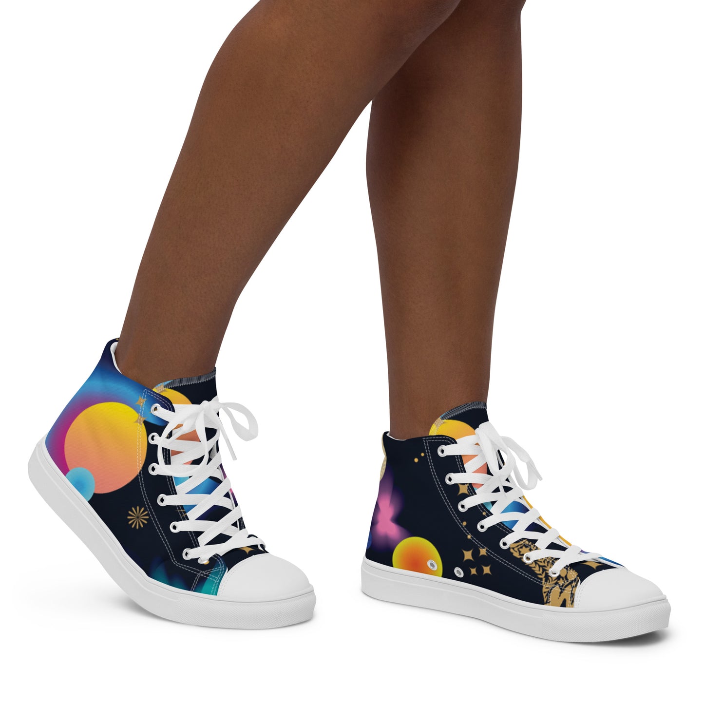 Black Billionaire Women’s high top canvas shoes